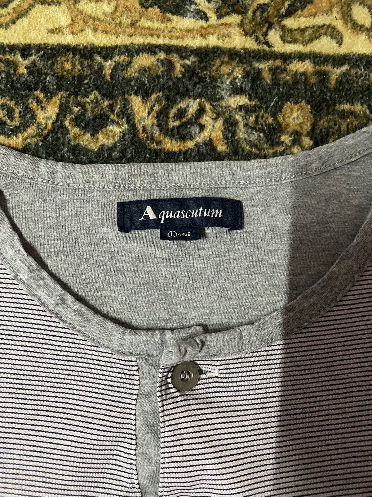 Aquascutum Vintage Aquascutum Single Pocket Striped Long Sleeve T-Shirt Size US L / EU 52-54 / 3 - 4 Thumbnail
