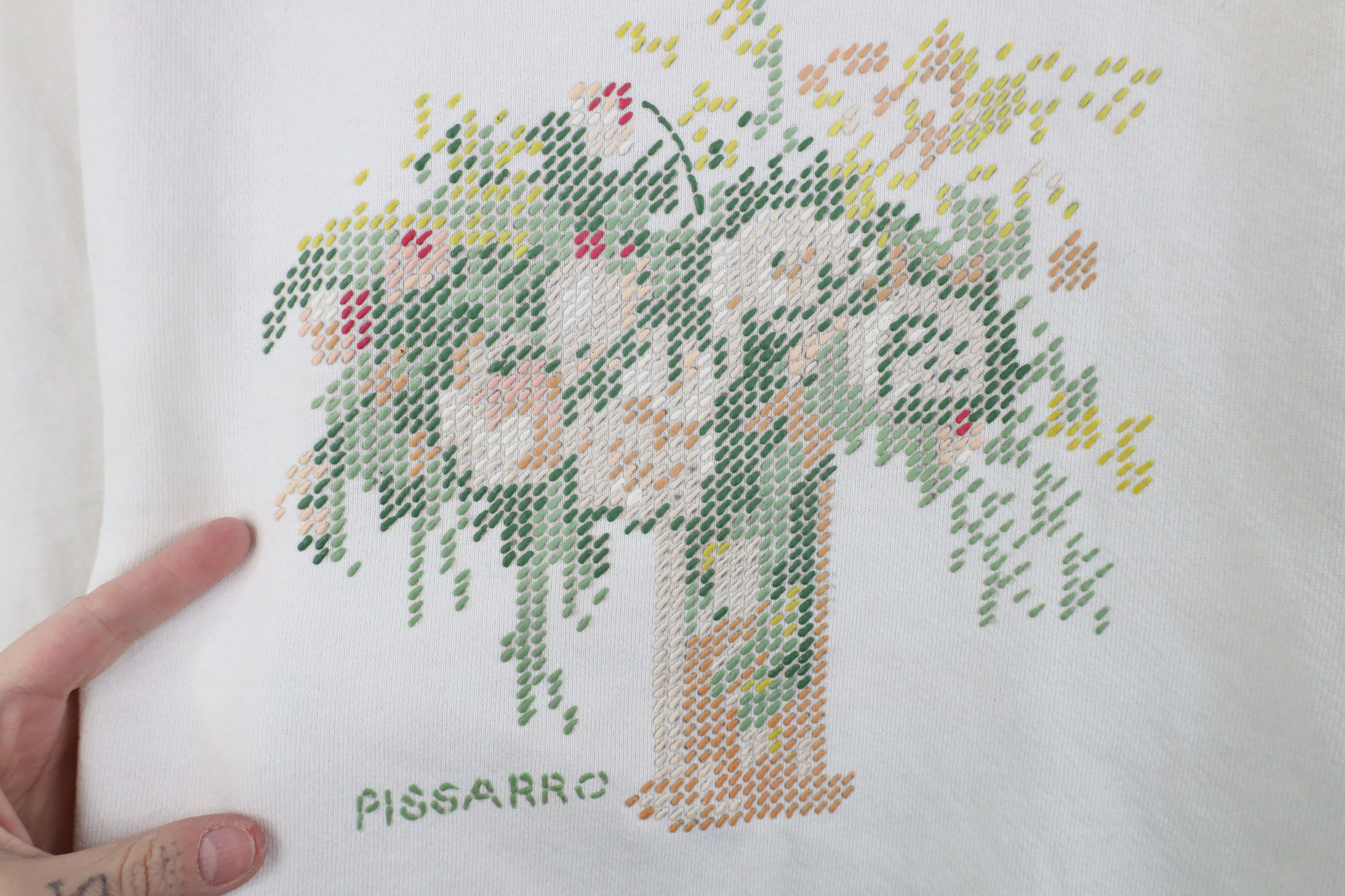 Vintage Vintage 90s Camille Pissarro Art Flower Crewneck Sweatshirt Size XL / US 12-14 / IT 48-50 - 4 Thumbnail