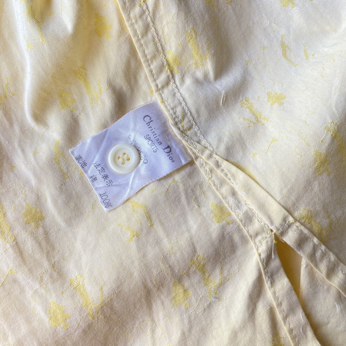 Dior Christian Dior Yellow Polo Shirt with White Collar & Accents Size M / US 6-8 / IT 42-44 - 4 Thumbnail