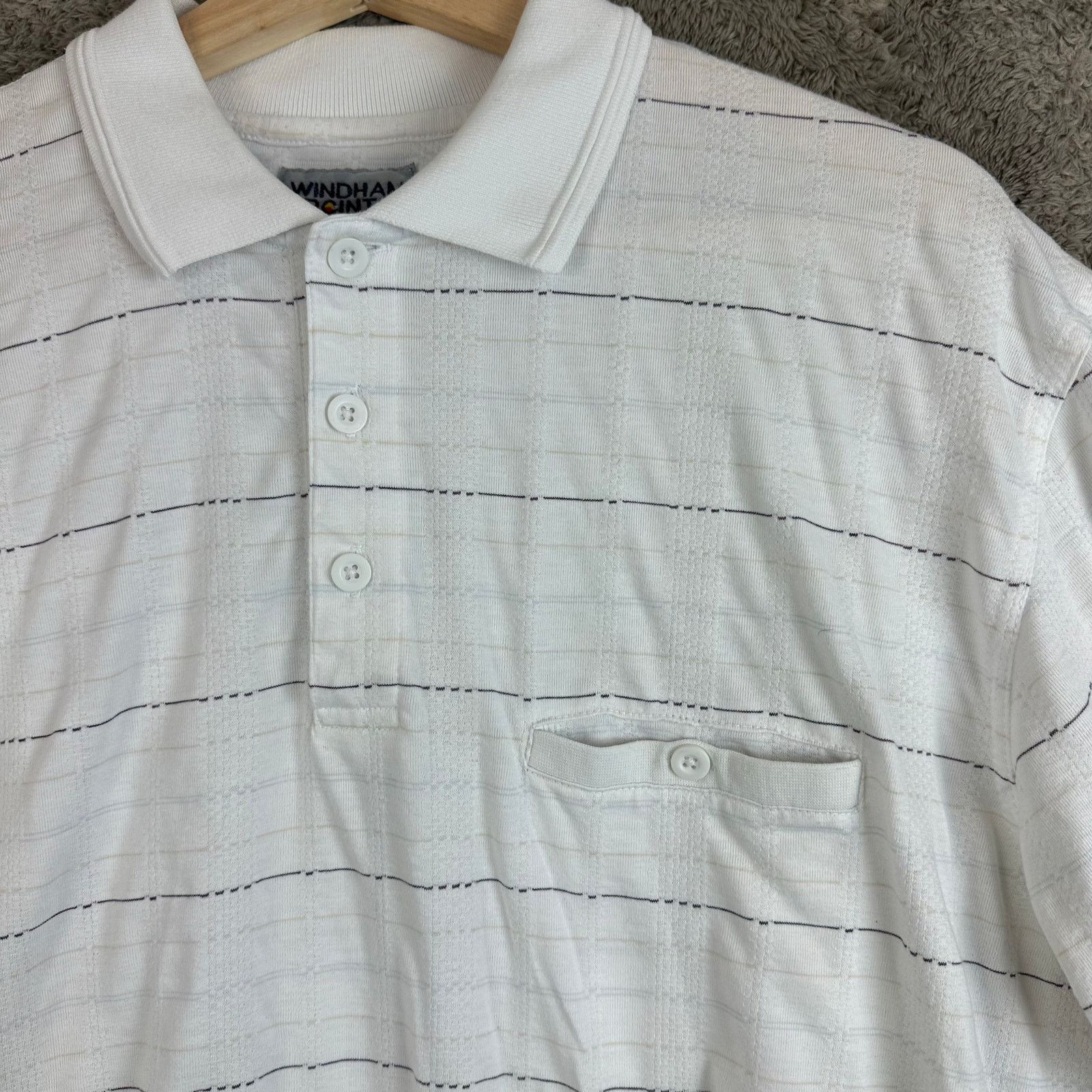 Other Vintage Banded Polo Shirt White Stripe Men's XL Knit Size US XL / EU 56 / 4 - 6 Thumbnail