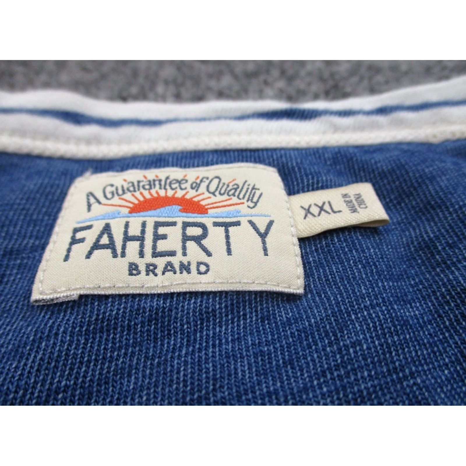 Faherty Faherty T Shirt Mens 2XL Striped Sport Preppy Beach Stretch Casual Lightweight Shirt Mens 2XL Multicolor Cotton Knit Logo Breathable Size US XXL / EU 58 / 5 - 6 Thumbnail