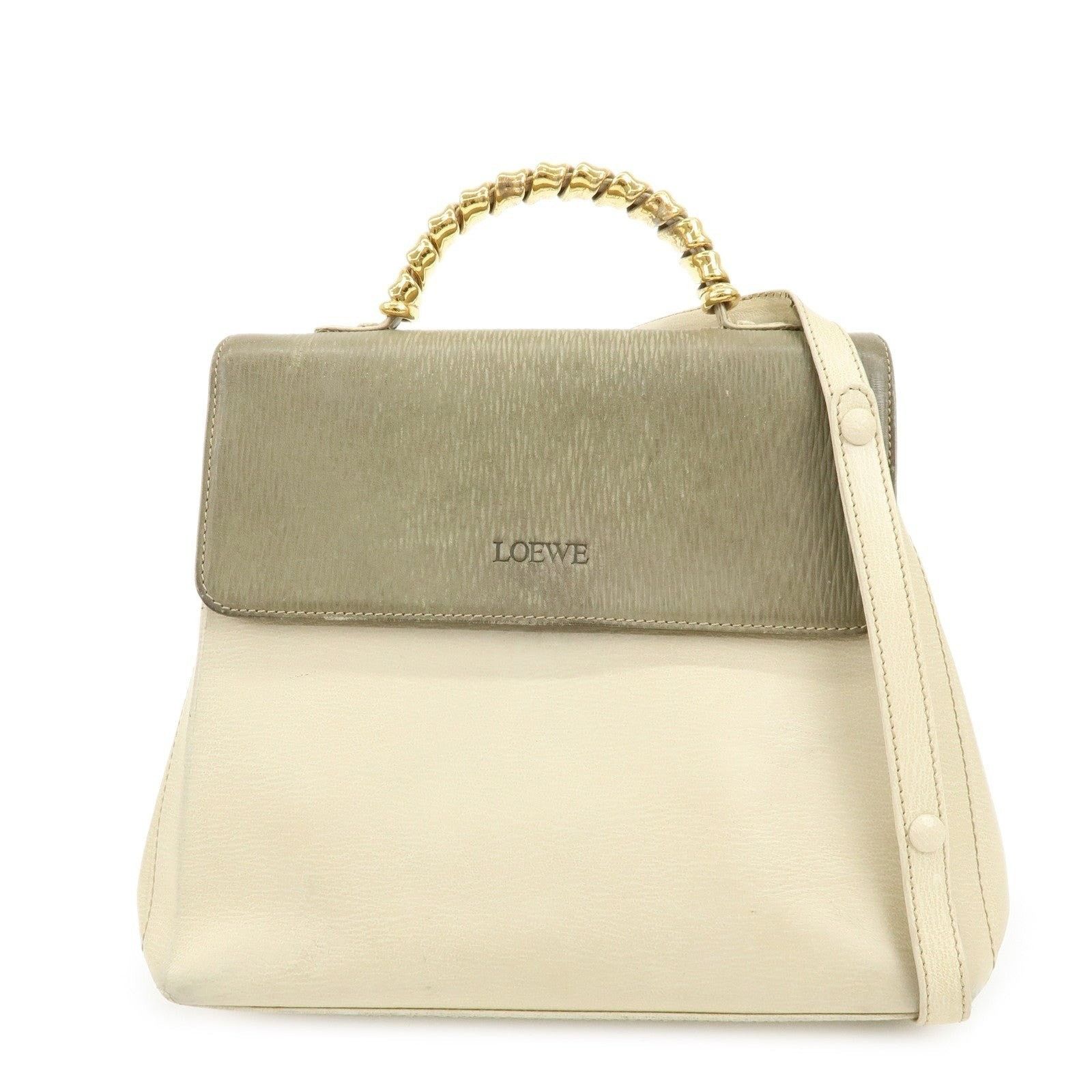 Loewe Loewe Velazquez Calfskin Handbag Beige Size ONE SIZE - 1 Thumbnail