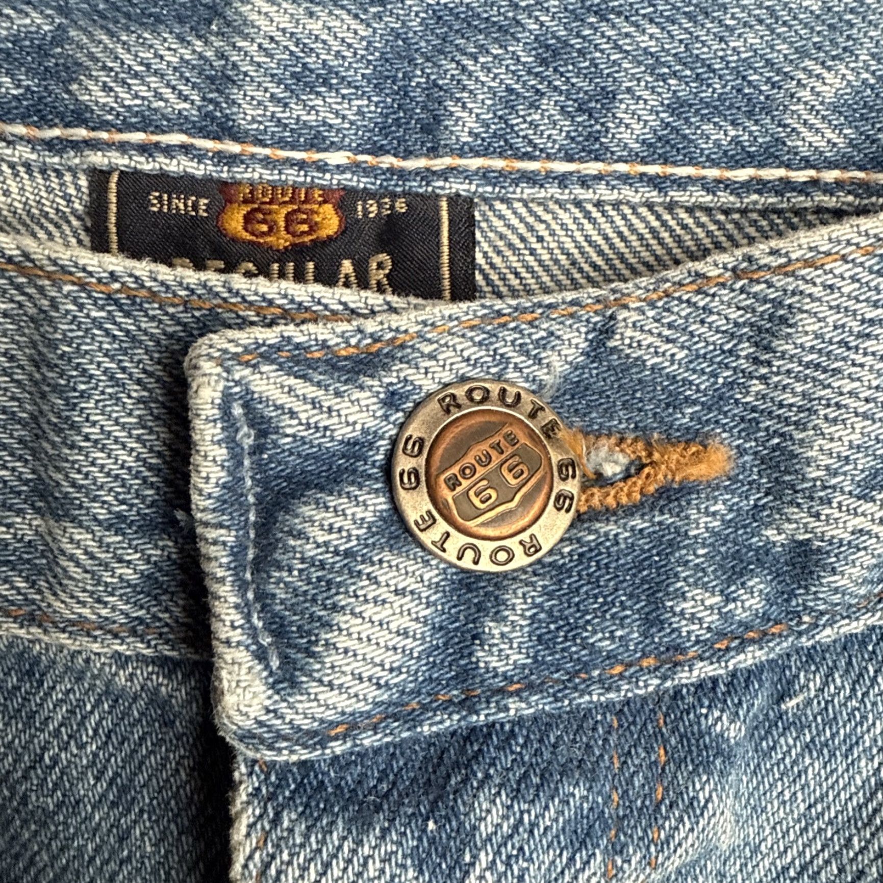 Route 66 VINTAGE Route 66 Jeans Men's Regular Fit 36x32 Light Wash Blue Straight 36 Inseam Mens Size US 36 / EU 52 - 2 Thumbnail