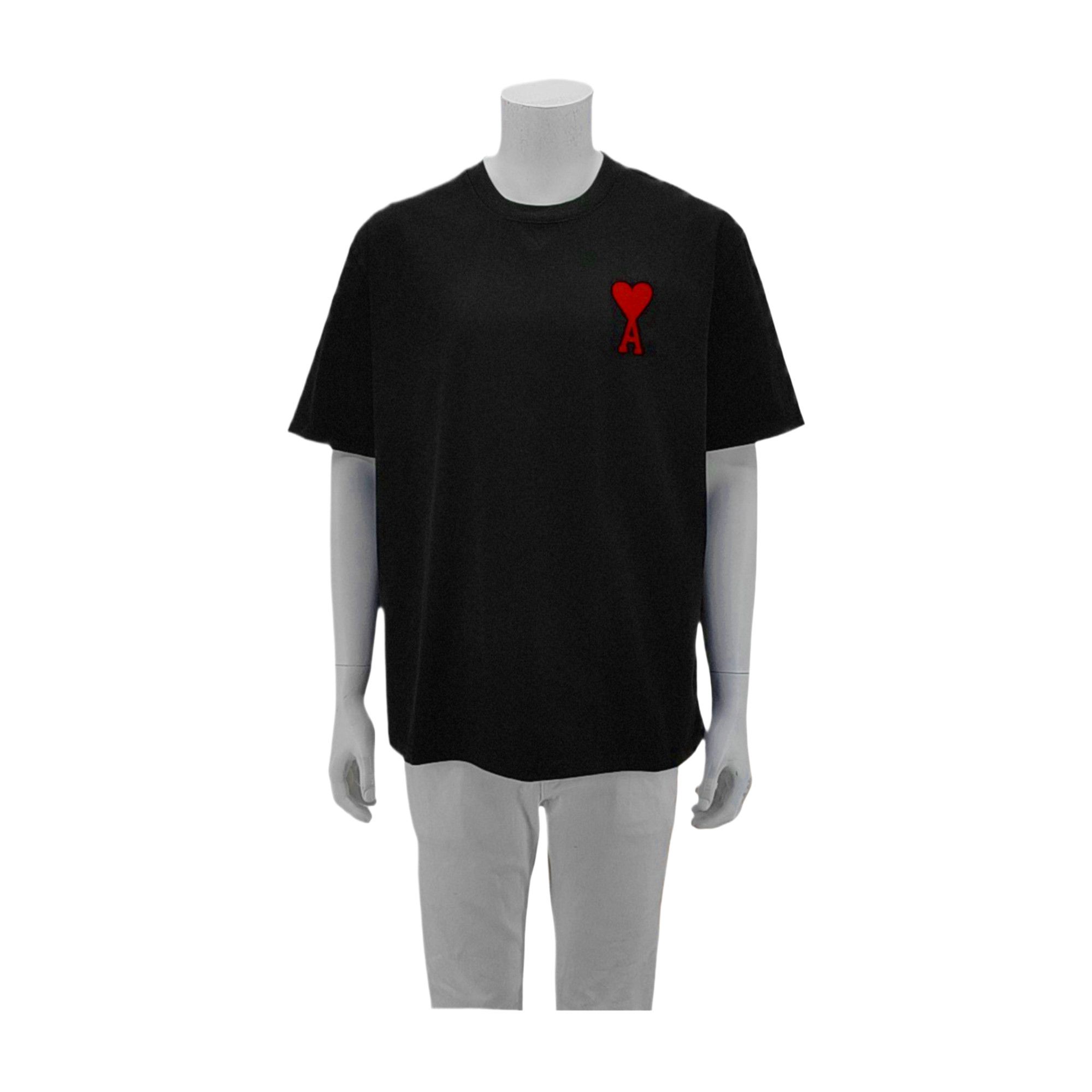 AMI AMI Red Heart Logo T-Shirt Black Size L Size US L / EU 52-54 / 3 - 1 Thumbnail