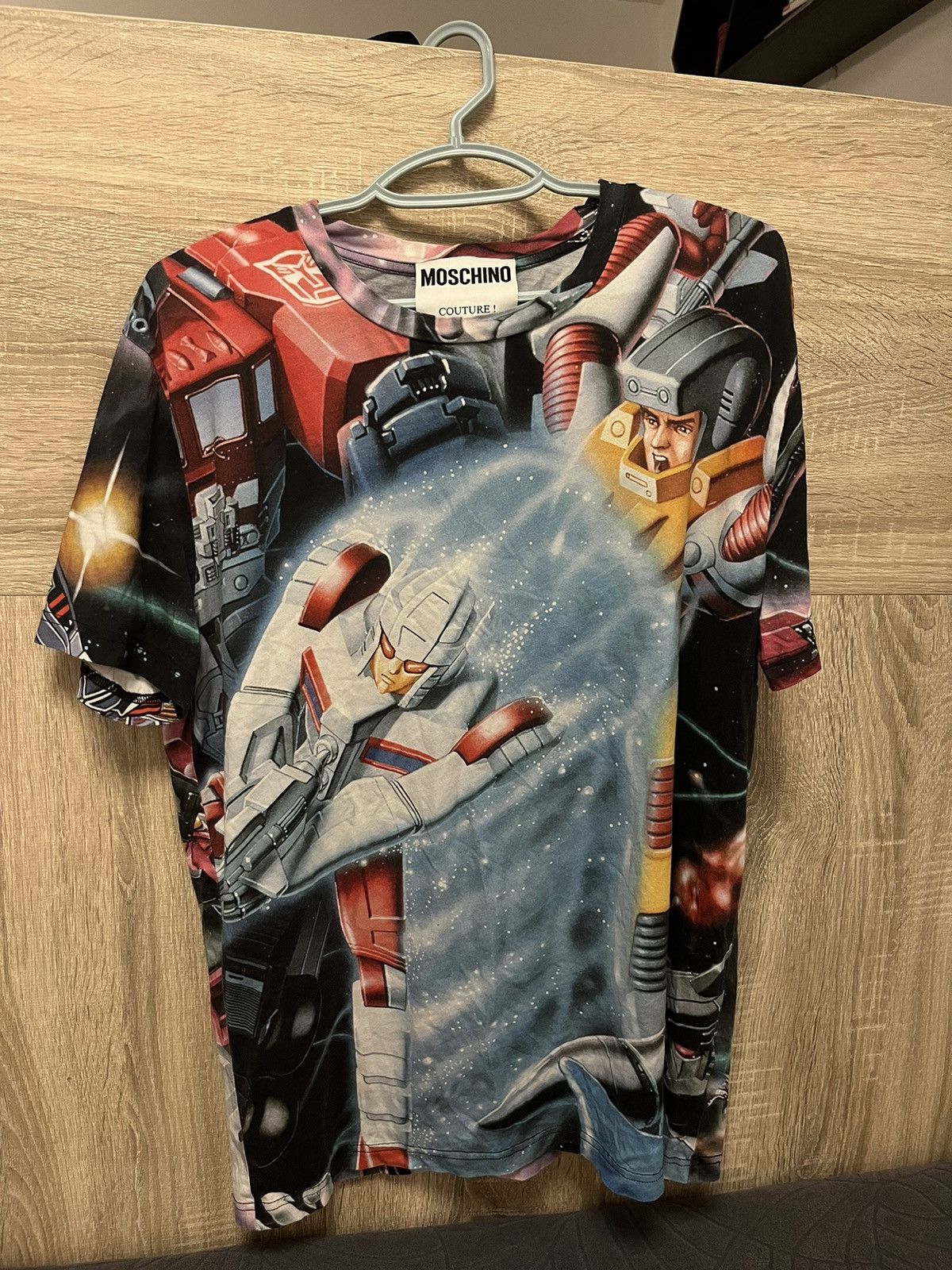image of Couture Jeremy Scott Transformer Tee Shirt in Blue, Men's (Size Medium)
