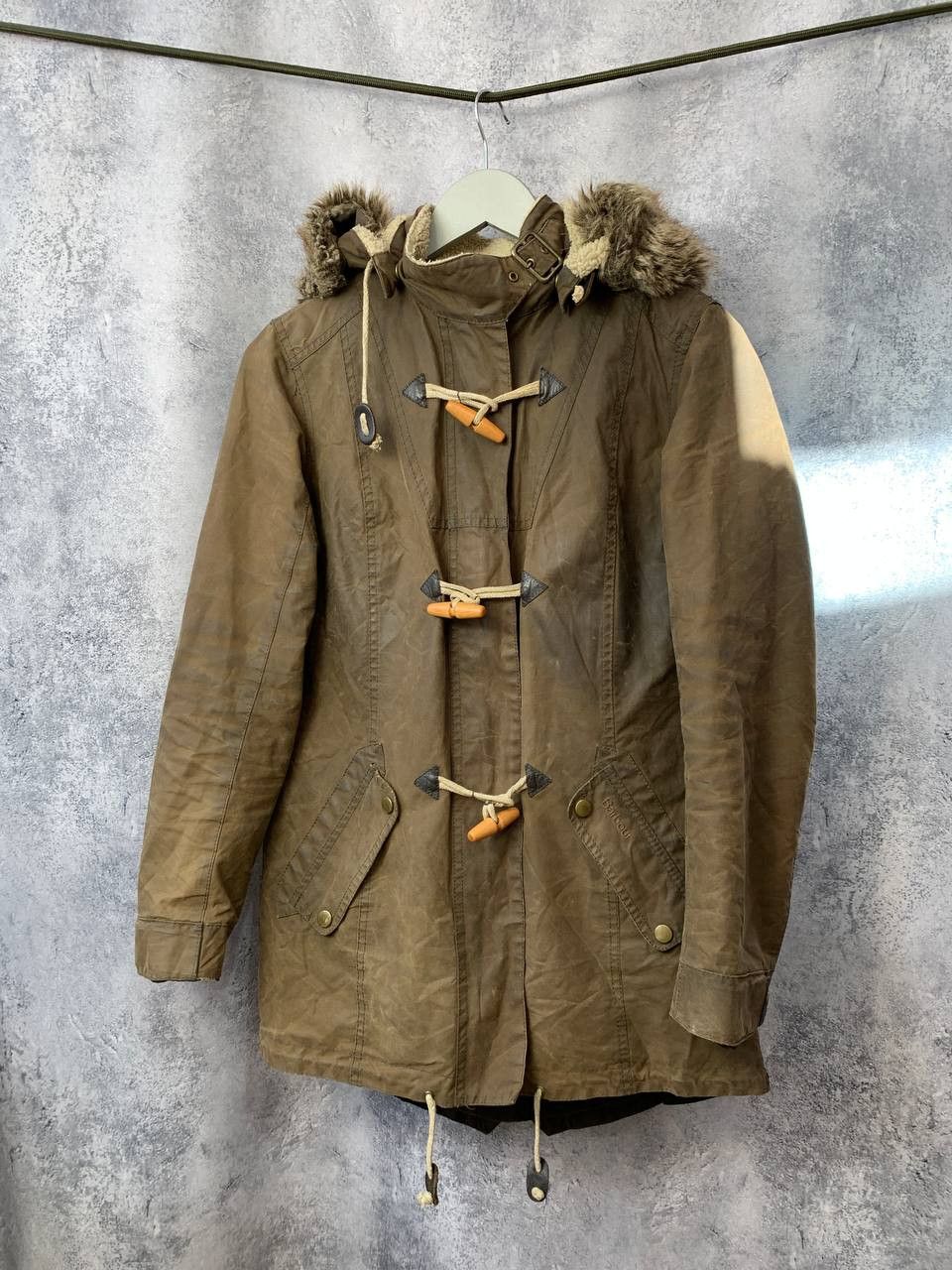 Barbour Vintage Waxed Barbour Waxed Parka Sheepskin Vintage Retro Women s Grailed