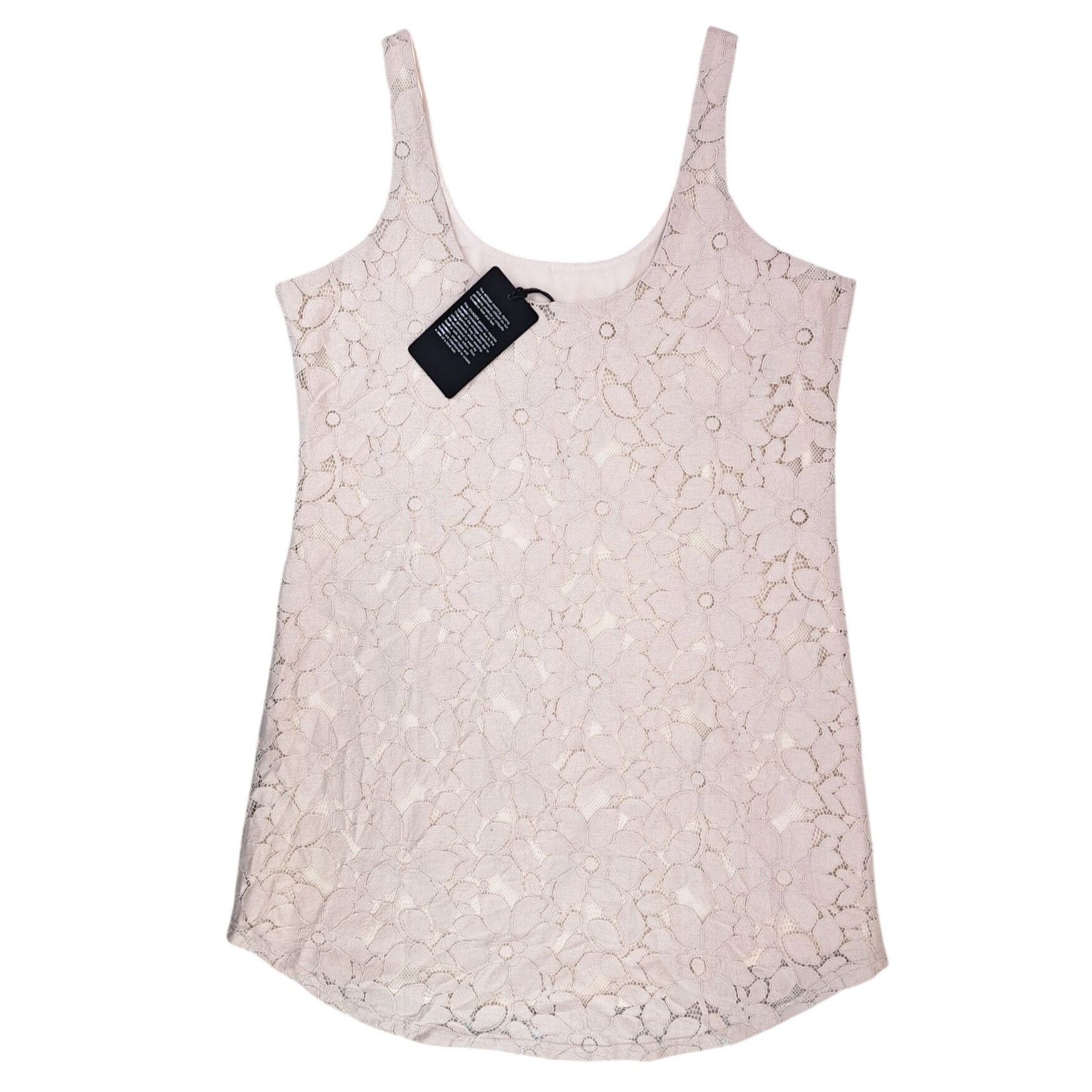 Chaser Brand Chaser Beige Floral Lace Tank Top Women Small Sleeveless Size S / US 4 / IT 40 - 2 Thumbnail