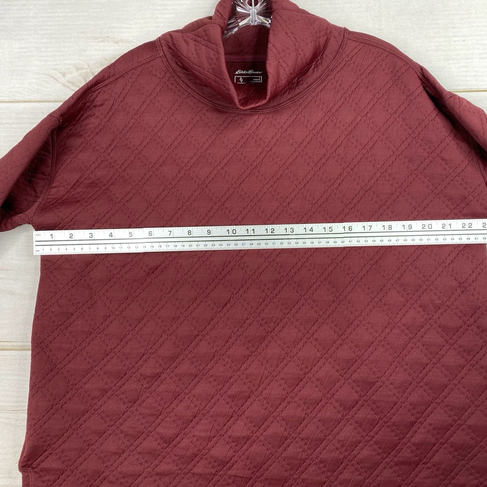Eddie Bauer Eddie Bauer Sweater Women L Ascents Burgundy Quilted Pullover Mock Neck Top Size L / US 10 / IT 46 - 5 Thumbnail