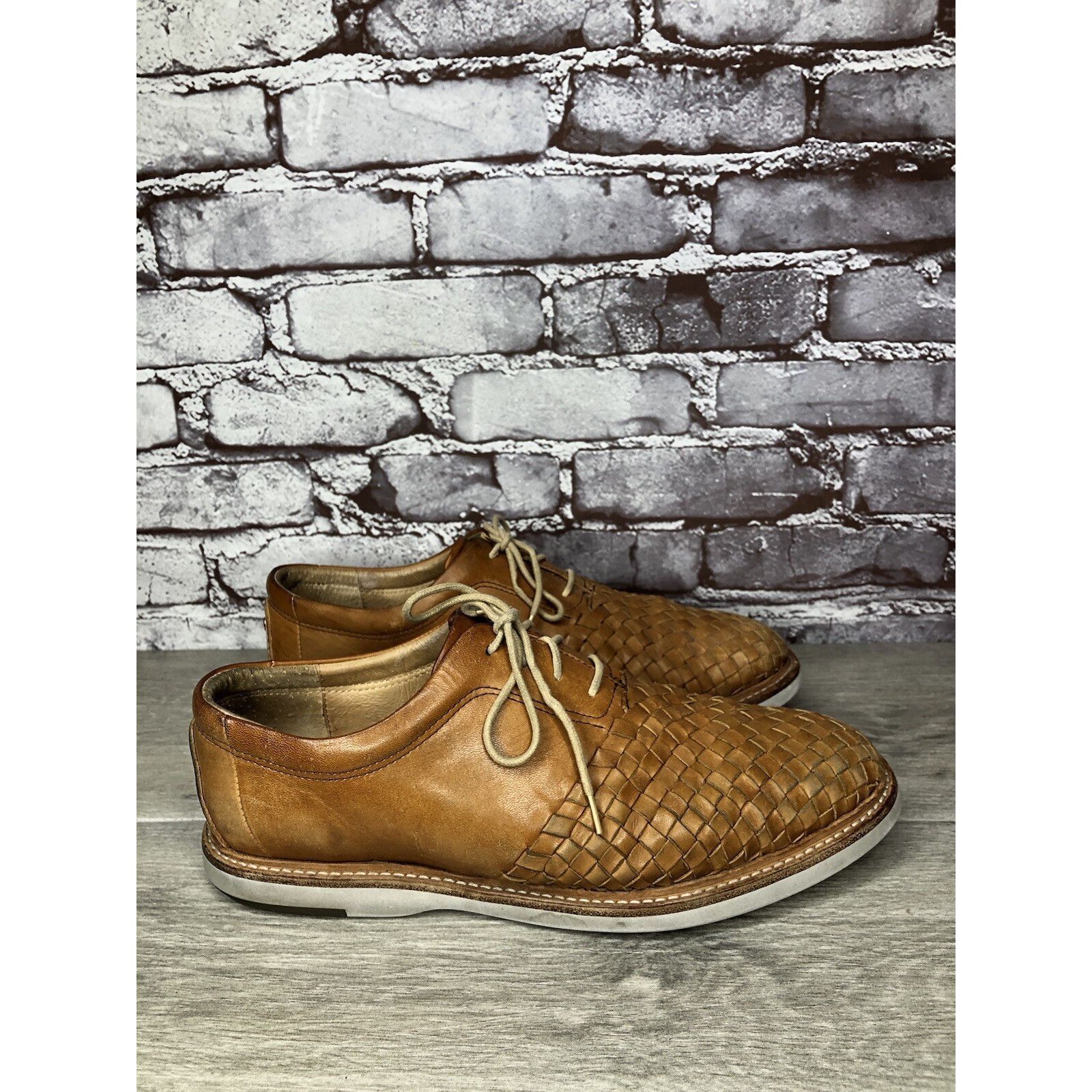 Other THOROCRAFT ROSS Brown Woven Leather Oxfords Lace Up Shoes Me Size US 10 / EU 43 - 19 Thumbnail
