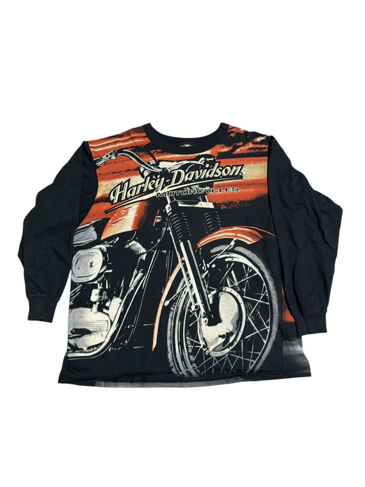 Harley Davidson Vintage 90’s Harley Davidson AOP Long-Sleeve Size US XL / EU 56 / 4 - 1 Thumbnail