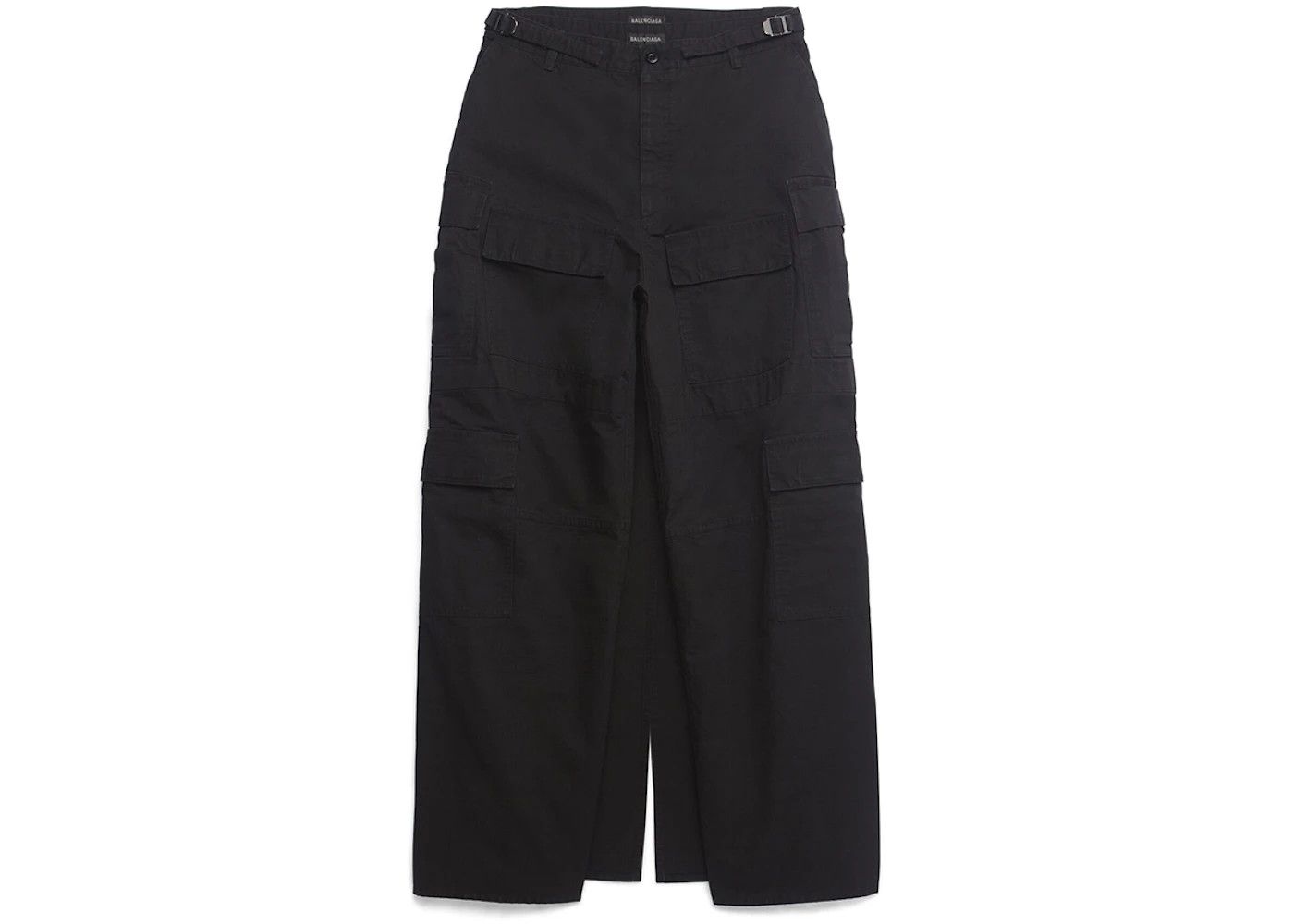 Balenciaga o1in1g0724 Apron Cargo Pants Skirt in Black Size 36" / US 14 / IT 50 - 1 Thumbnail