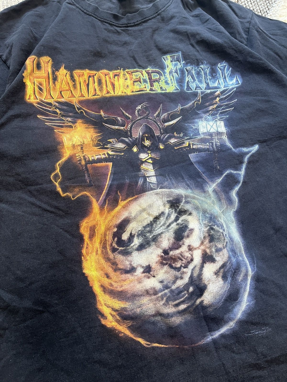 Band Tees × Vintage VINTAGE 2000s HAMMER FALL TOUR EUROPE BAND ROCK METAL TEE Size US L / EU 52-54 / 3 - 2 Thumbnail