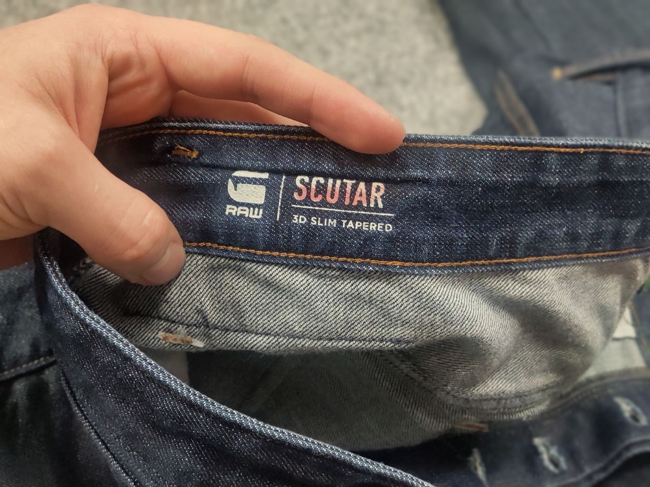 G-Star G-Star Raw Scutar 3-D Slim Tapered Dark Denim Jeans Vintage Size US 33 - 14 Thumbnail