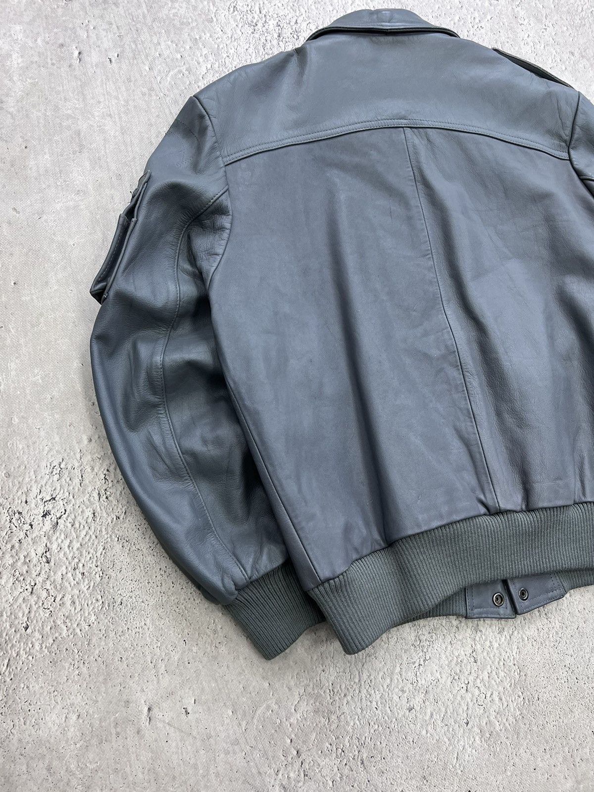 Genuine Leather × Japanese Brand Vintage Grey Leather y2k Biker AVIATOR Racing Jacket Size US M / EU 48-50 / 2 - 10 Thumbnail