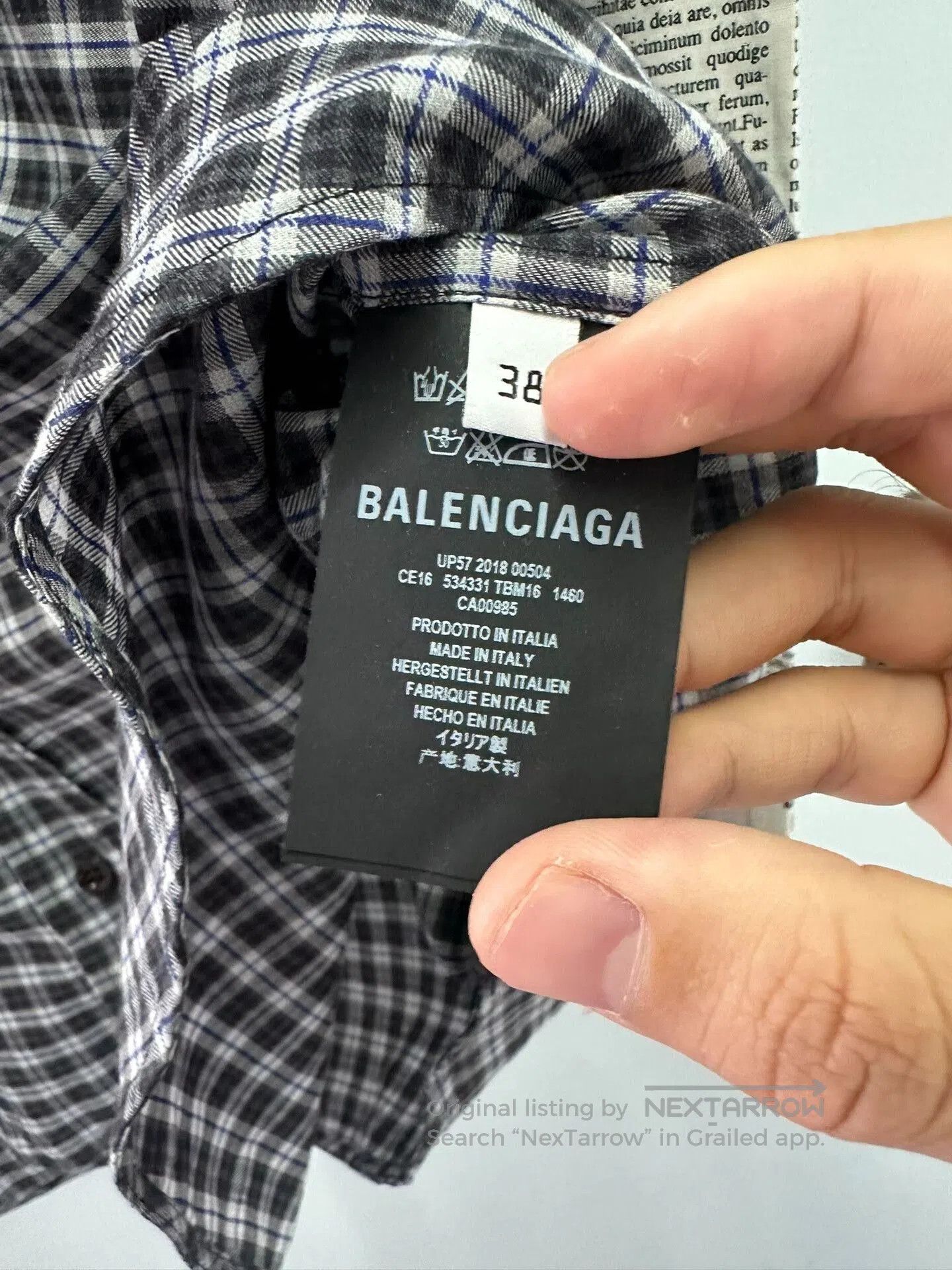 Balenciaga Balenciaga Plaid Shirt for Everyday Wear. Size XS / US 0-2 / IT 36-38 - 6 Thumbnail