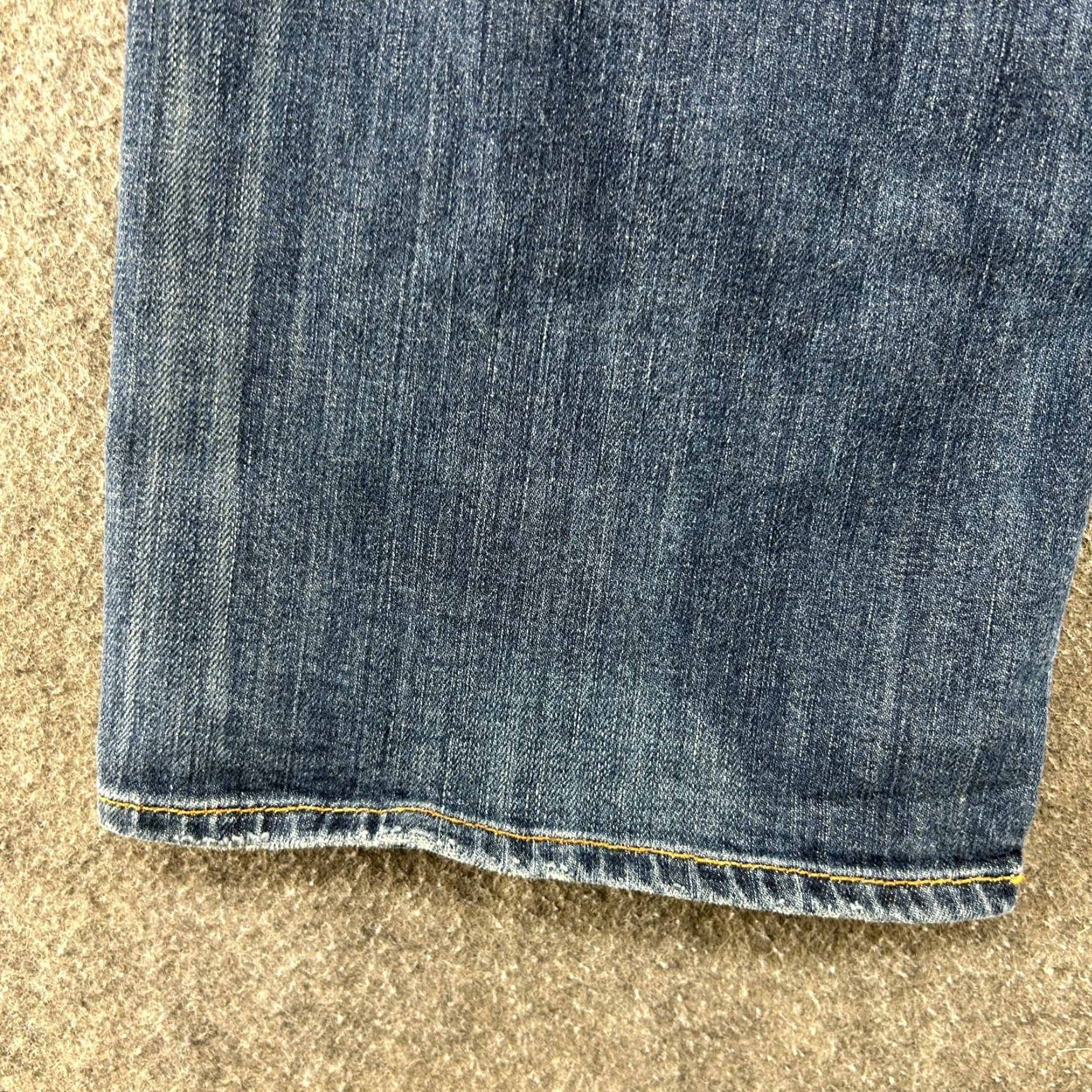 Lucky Brand Lucky Brand 361 Jeans Mens 36x32 Blue Vintage Straight Distressed Dark Wash 5-Pocket Denim Regular Fit Size 36in Inseam 32in Button Zip Size US 36 / EU 52 - 5 Thumbnail