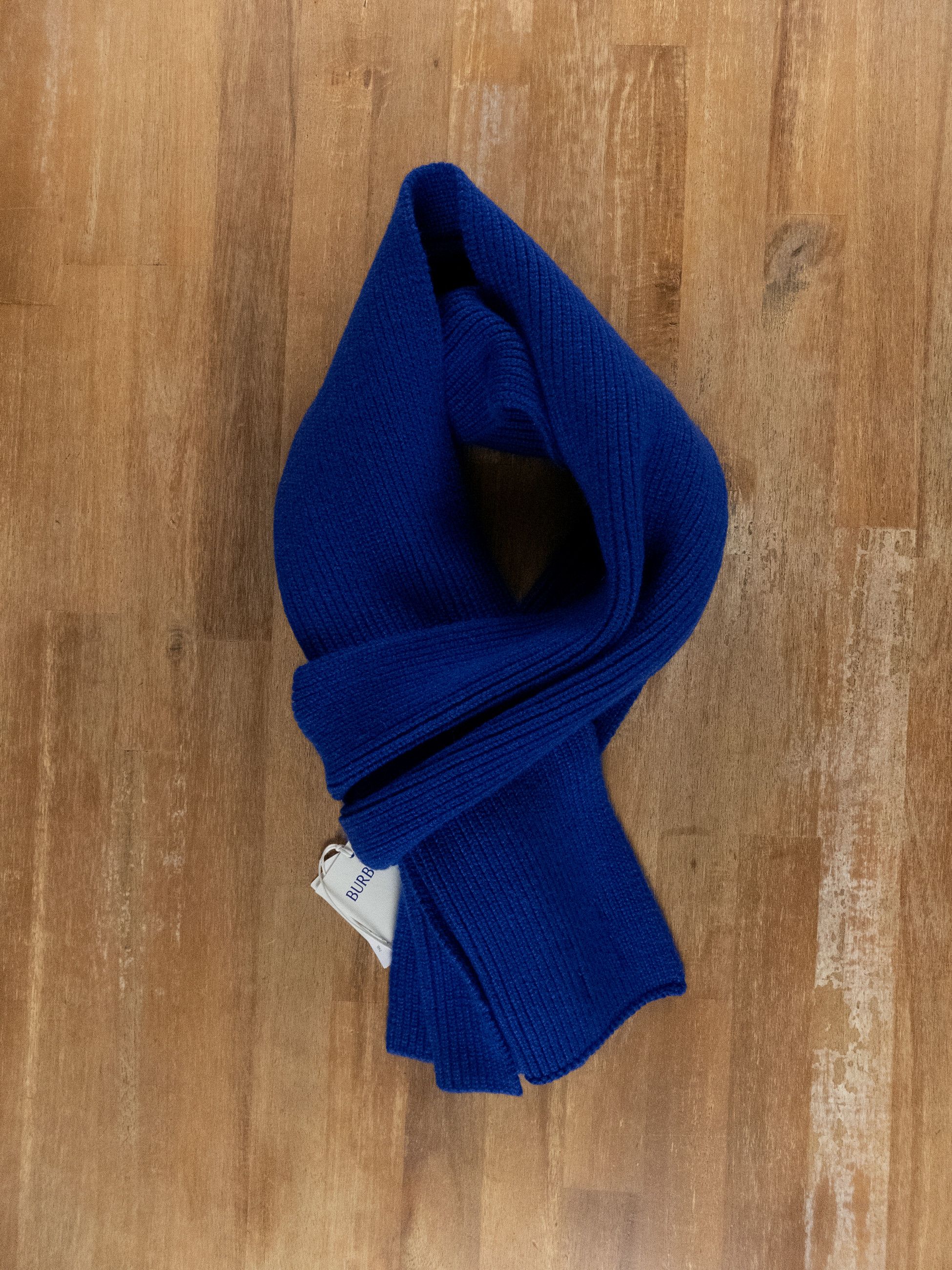 Burberry BURBERRY blue EKD logo embroidered cashmere scarf Size ONE SIZE - 9 Thumbnail