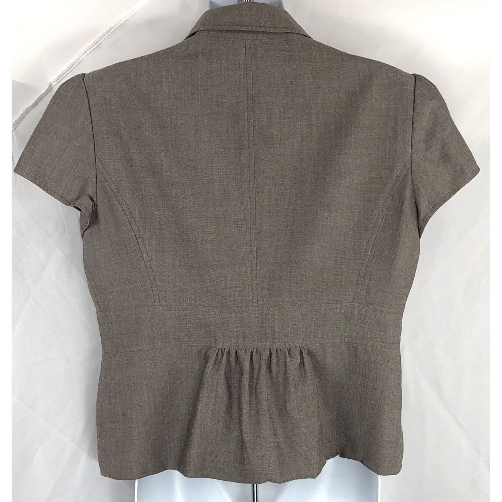Nine West Nine West blazer jacket cropped 12 brown shortsleeve cap career Y2K academia Size XL / US 12-14 / IT 48-50 - 3 Thumbnail