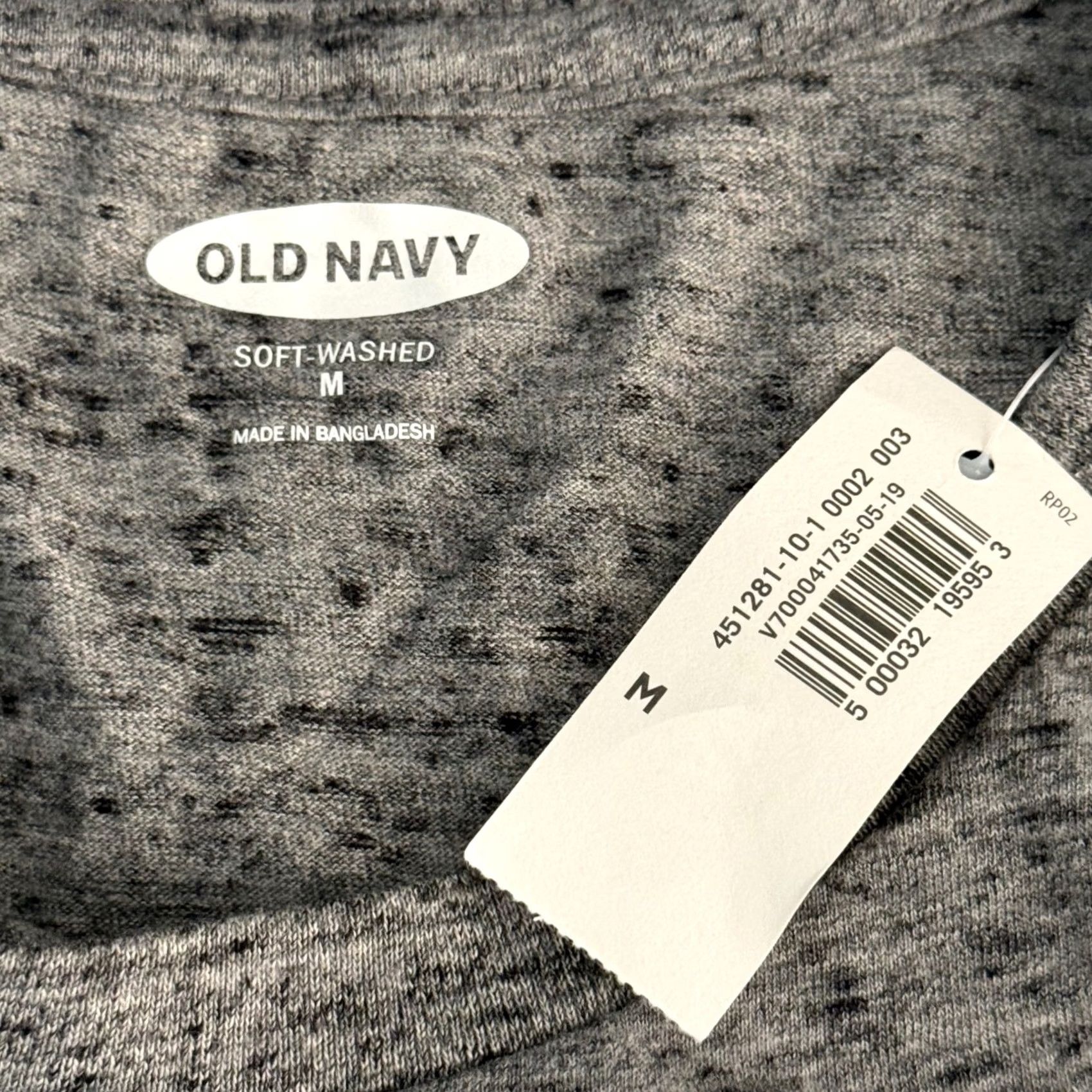 Old Navy Old Navy Mens M LS T Shirt Grey Soft Washed Crew Neck Heathered Basics NWT Size US M / EU 48-50 / 2 - 3 Thumbnail