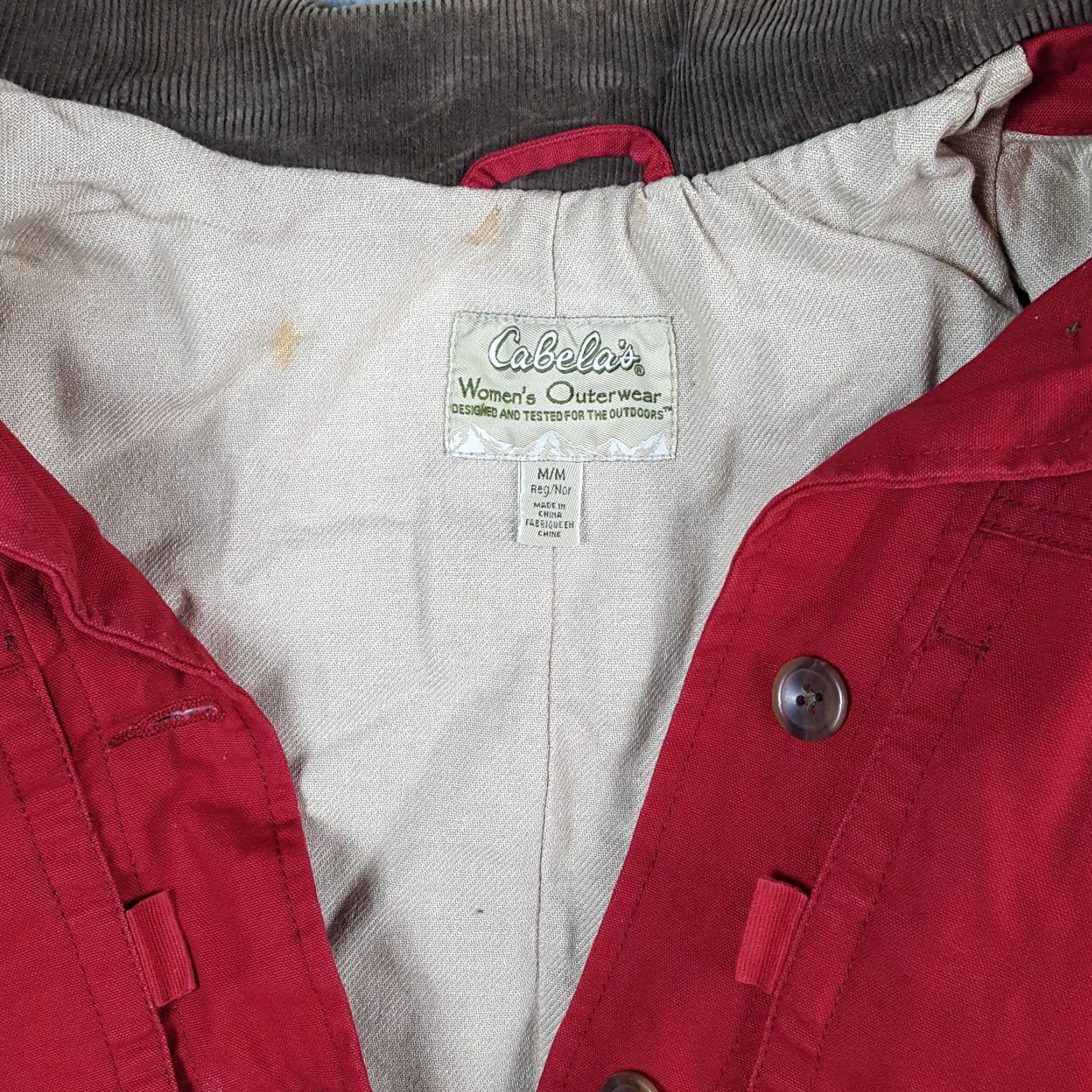 Vintage VINTAGE Cabela's Red Canvas Barn Coat Corduroy Collar Women's M Jacket Women's M Red Canvas Barn Coat Work Jacket VTG Size M / US 6-8 / IT 42-44 - 5 Thumbnail