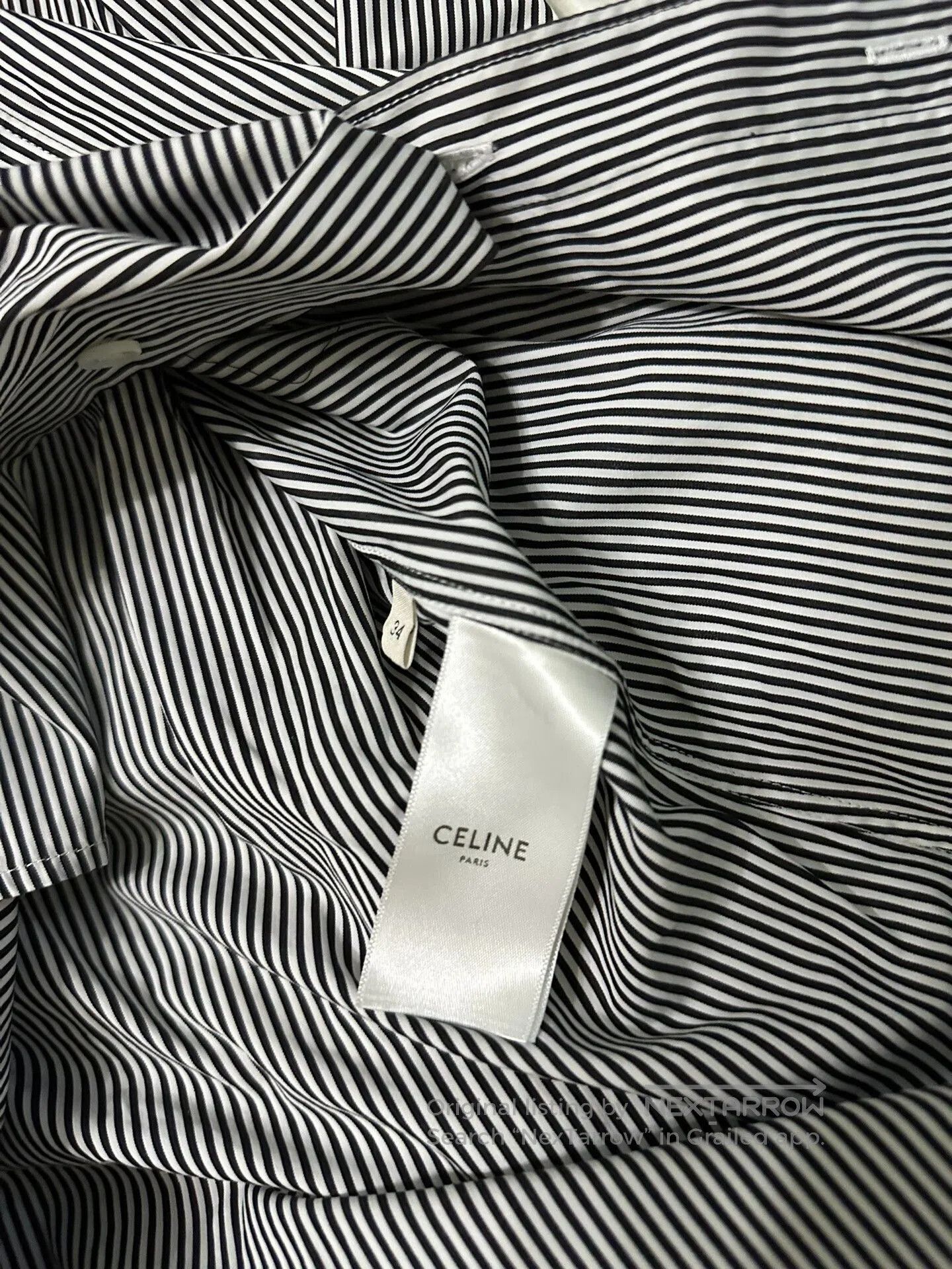 Celine Celine Black and White Striped Shirt. Size S / US 4 / IT 40 - 4 Thumbnail