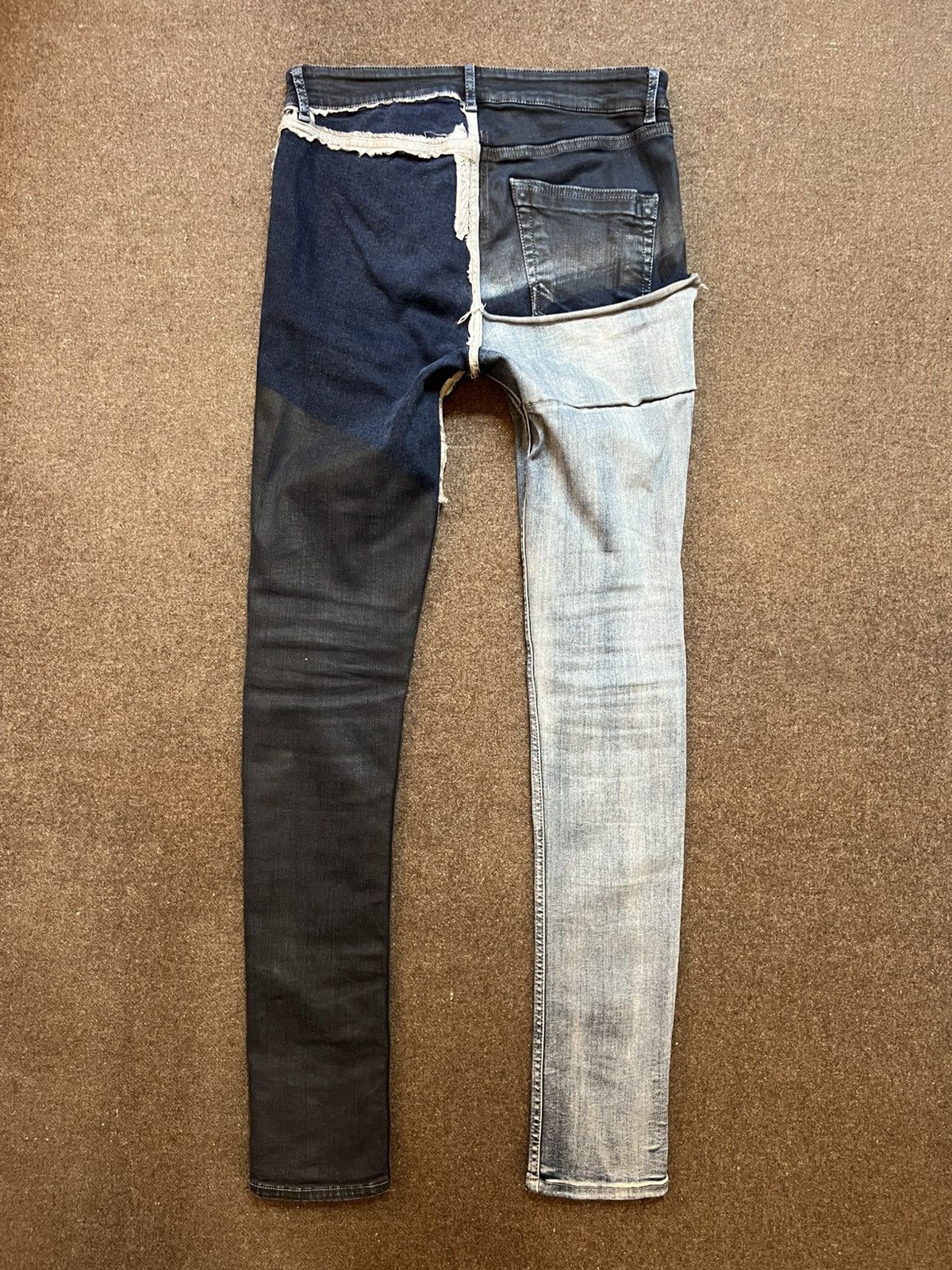 Rick Owens SS19 Tyrone Cut Collage Waxed Denim