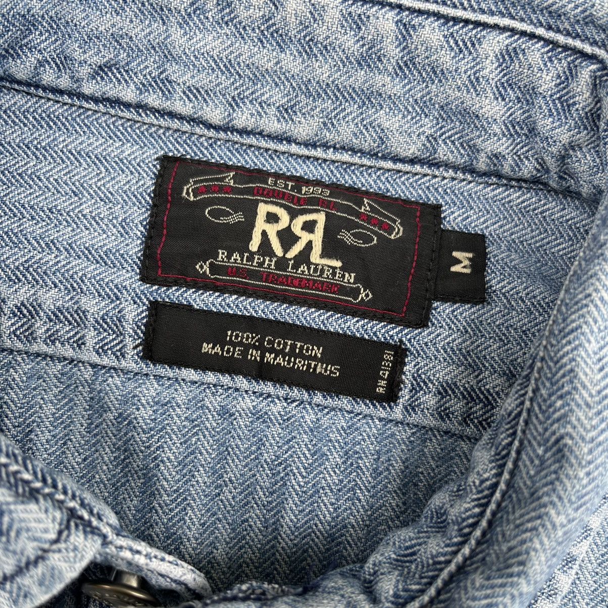 RRL Ralph Lauren RARE‼️ Vintage 90s RRL HBT Denim Workshirt Western Workwear Size US M / EU 48-50 / 2 - 8 Thumbnail