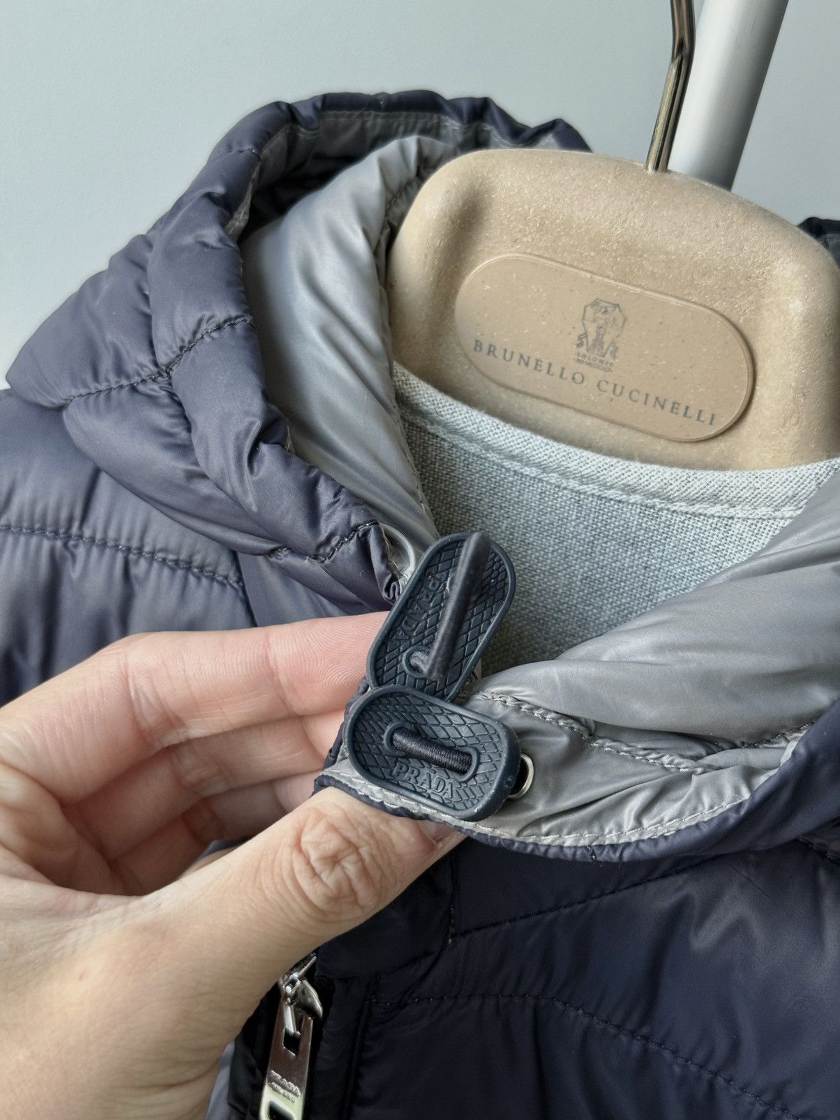 Prada Prada Nylon Hooded Blue Down Badge Triangle Logo Jacket Size XS / US 0-2 / IT 36-38 - 8 Thumbnail