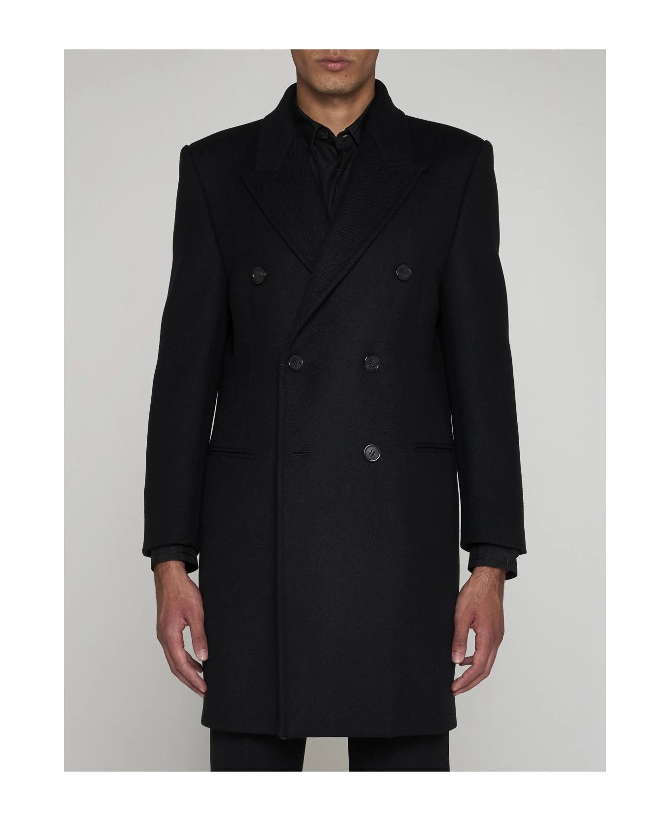 Saint Laurent Paris oc11z0126 758054 Coat in Wool in Black Size US S / EU 44-46 / 1 - 3 Thumbnail