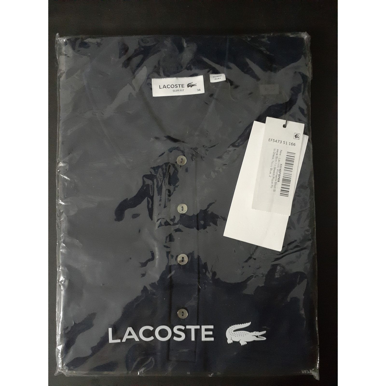 Lacoste Lacoste Women's Short Sleeve Slim Fit Stretch Dress Navy 2 Size XS / US 0-2 / IT 36-38 - 3 Thumbnail
