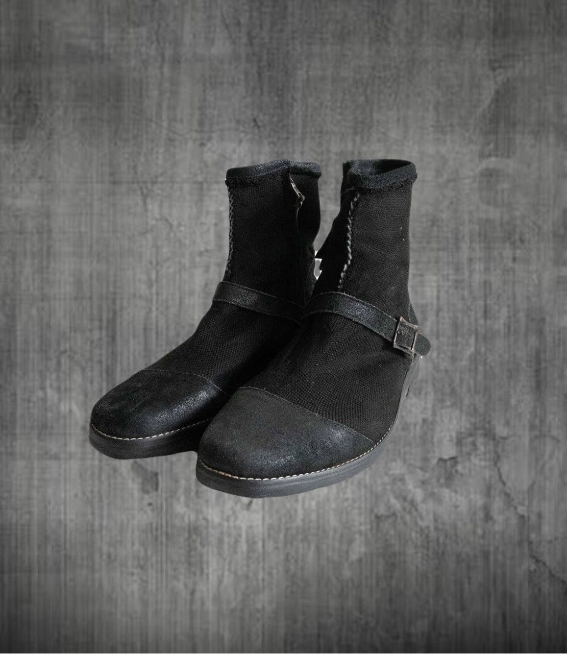 14th Addiction 14th addiction Leather Canvas Side Zip Boots archive Size US 9.5 / EU 42-43 - 1 Thumbnail