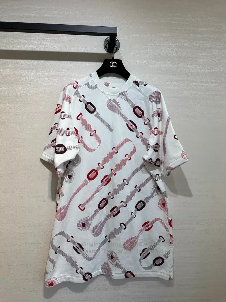 Hermes Hermes Short Sleeve T-Shirt Dress with Round Neck Knit Cot Size XS / US 0-2 / IT 36-38 - 1 Thumbnail