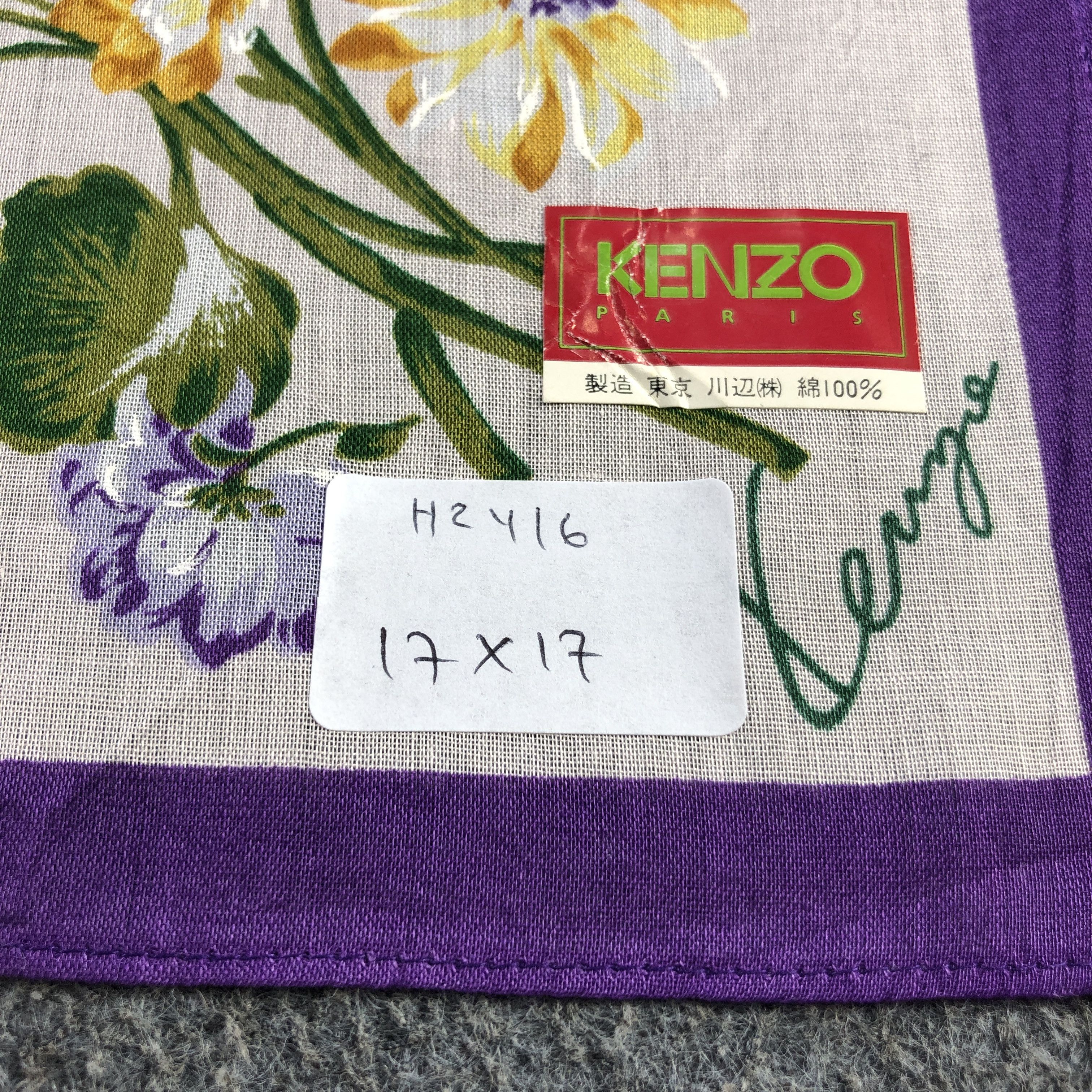 Kenzo × Vintage Kenzo Floral Handkerchief Neckerchief Bandana H2416 Size ONE SIZE - 6 Thumbnail