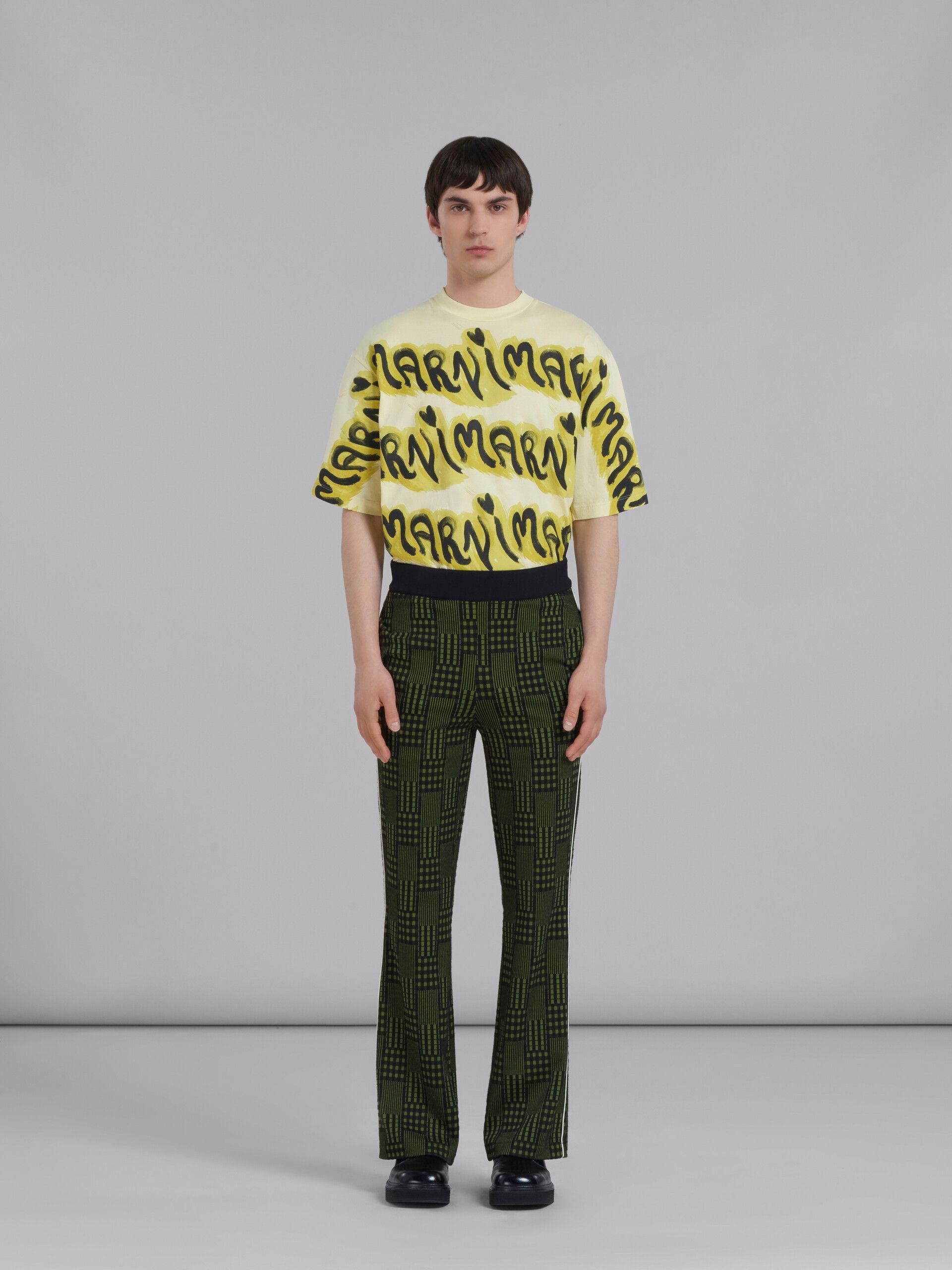Marni o1w1db10125 Jersey Trousers With Checks And Stripes in Green Size US 32 / EU 48 - 2 Thumbnail