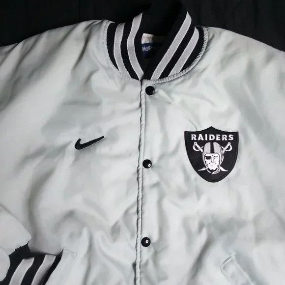 Holloway Deadstock Vintage Custom Oakland Raiders Satin Bomber Jacket Size US XL / EU 56 / 4 - 1 Thumbnail