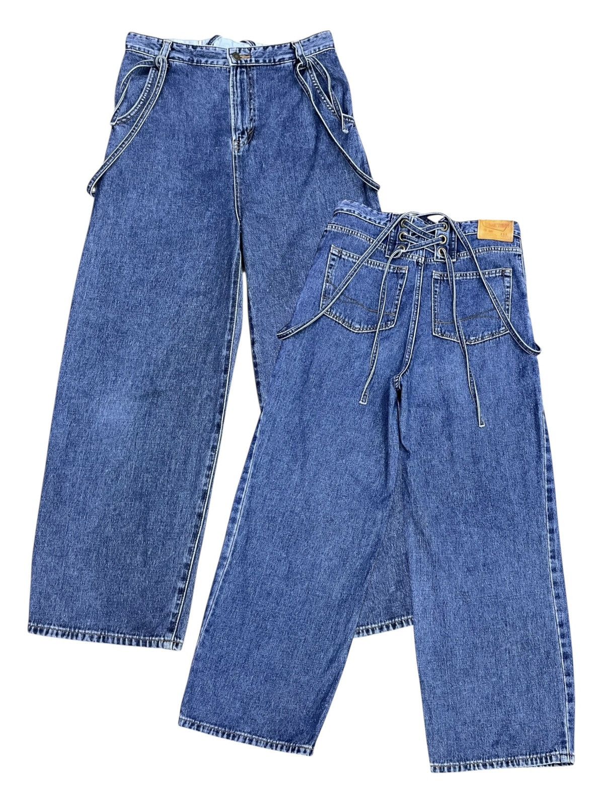 Edwin Vtg SOMETHING French Nouveau × Freak's Store Lace-Up Baggy Size 28" / US 6 / IT 42 - 8 Thumbnail