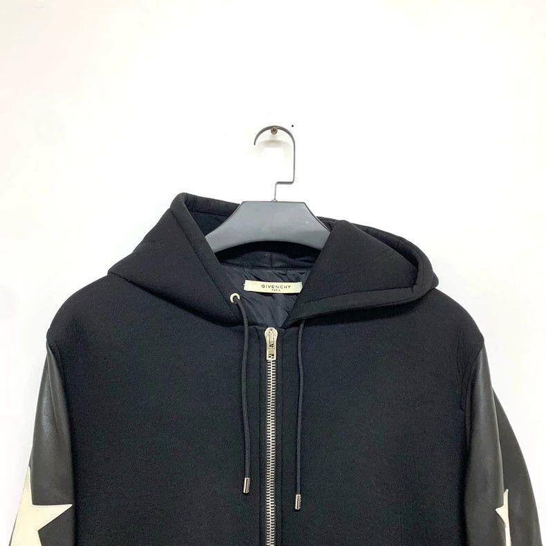 Givenchy Givenchy Size 56Black Five-Star Leather Patch Hooded Jacket Size US XL / EU 56 / 4 - 3 Thumbnail