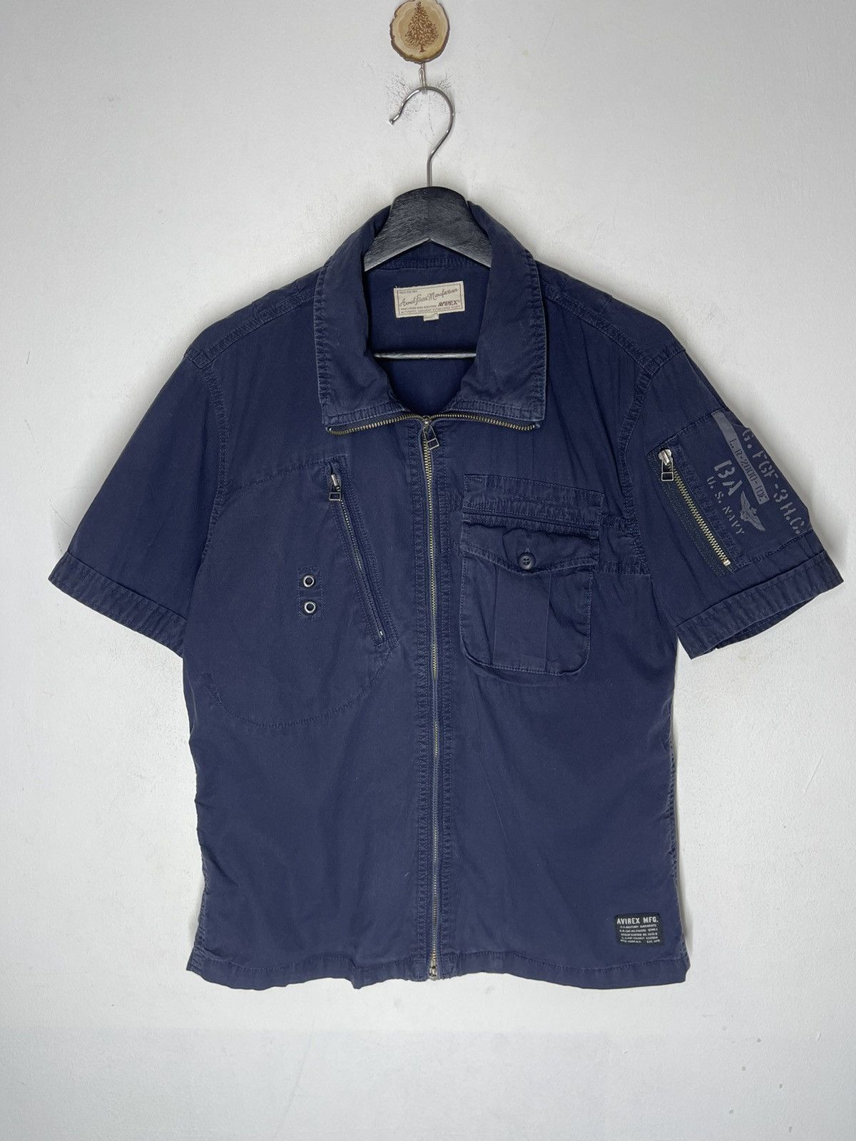 Avirex Vintage AVIREX Short Sleeve Zipper Shirt Size US L / EU 52-54 / 3 - 2 Thumbnail