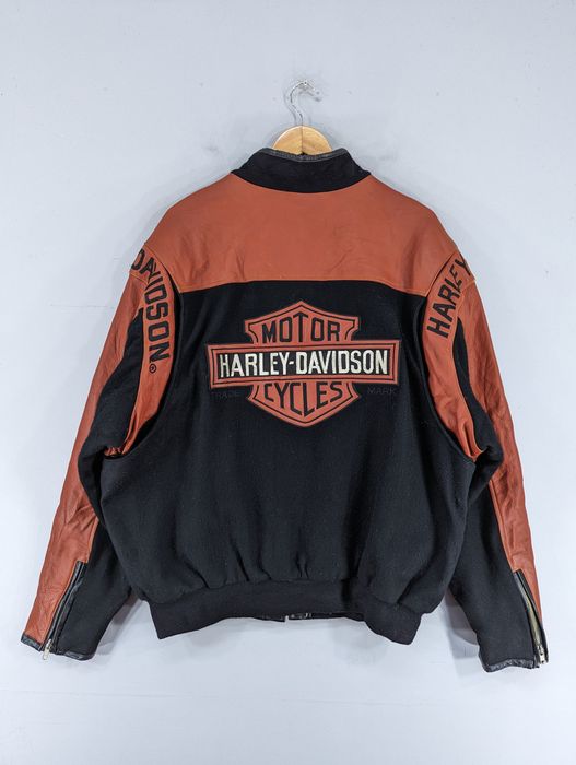 Vintage Harley Davidson Genuine Leather/Wool Bomber Jacket | Grailed