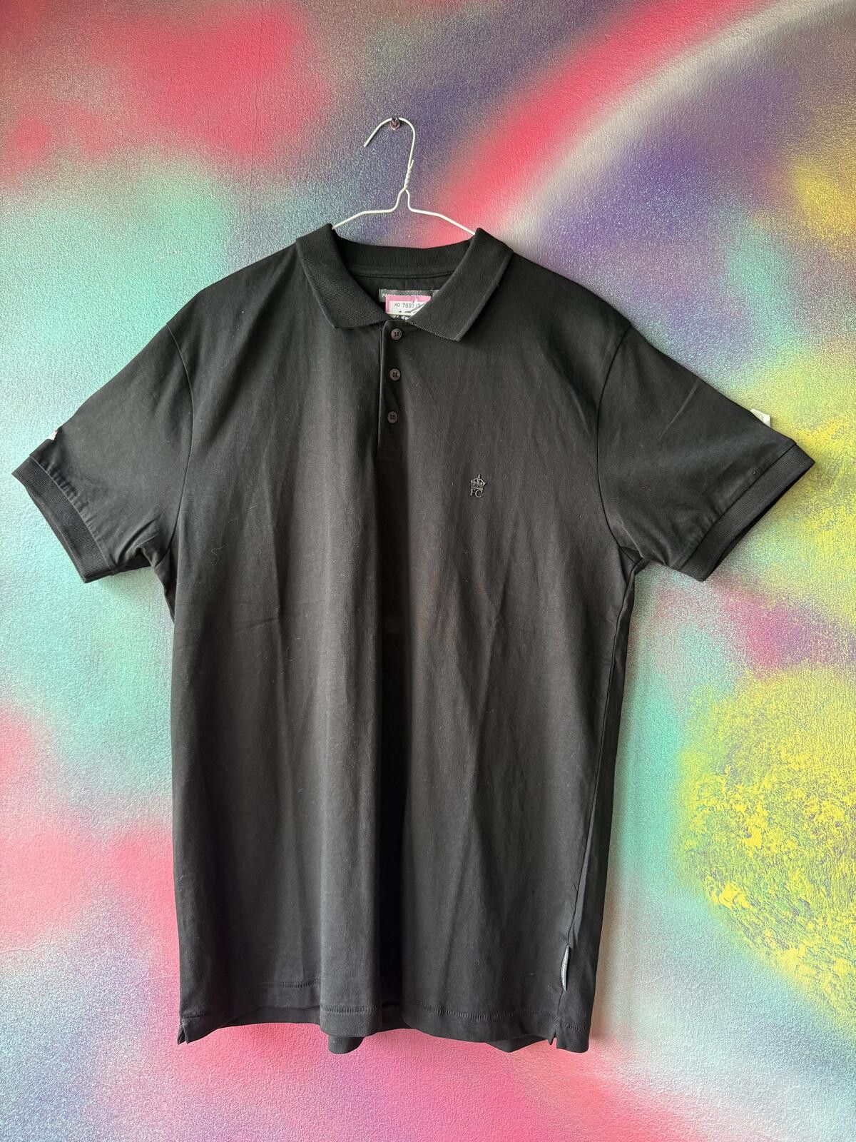 Other French Connection Black Embroidered Crest Logo Polo Shirt Size US L / EU 52-54 / 3 - 1 Thumbnail