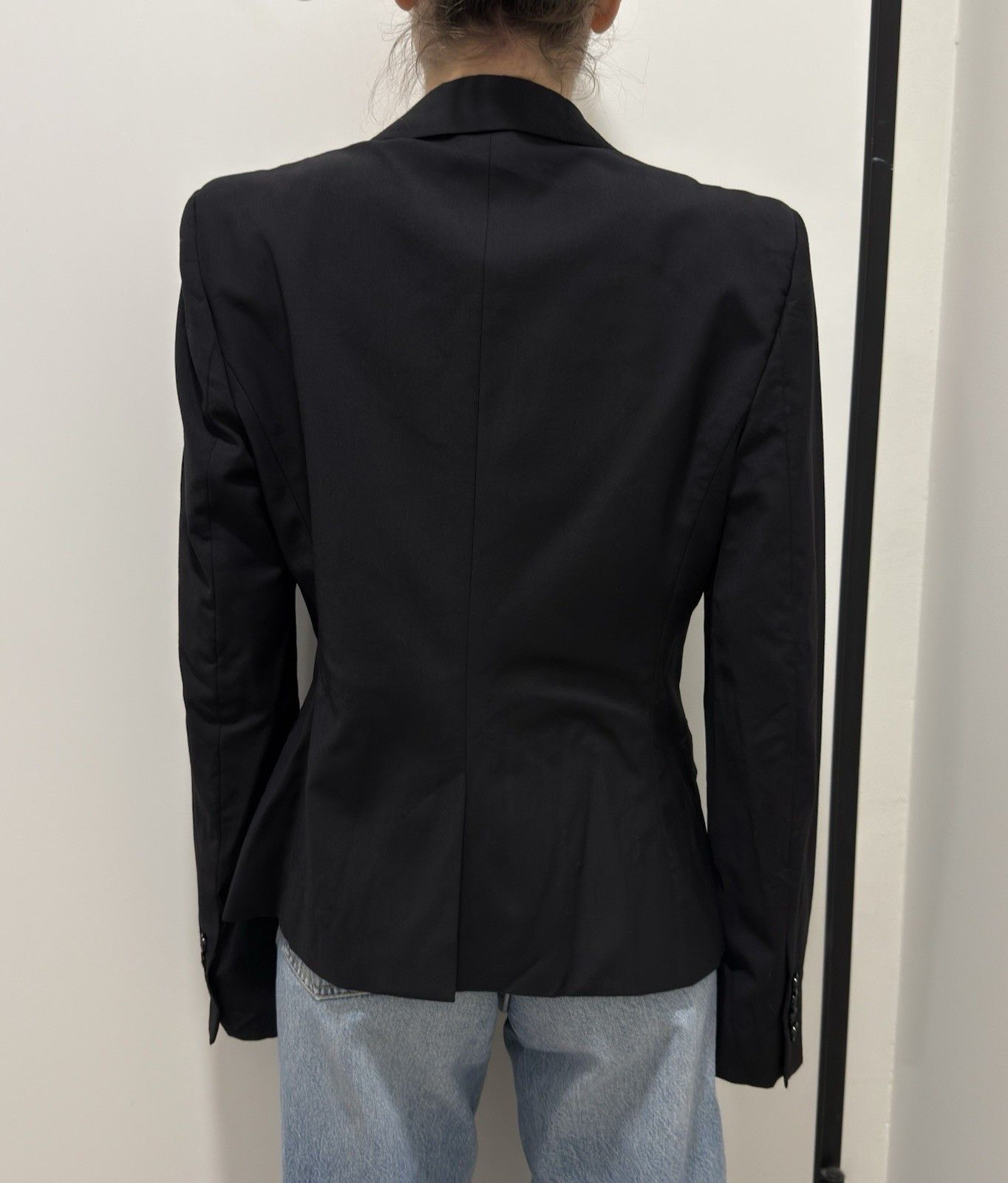 Dolce & Gabbana DDP D&G Dolce & Gabbana Women Fitted Wool Black Jacket Size L / US 10 / IT 46 - 7 Thumbnail