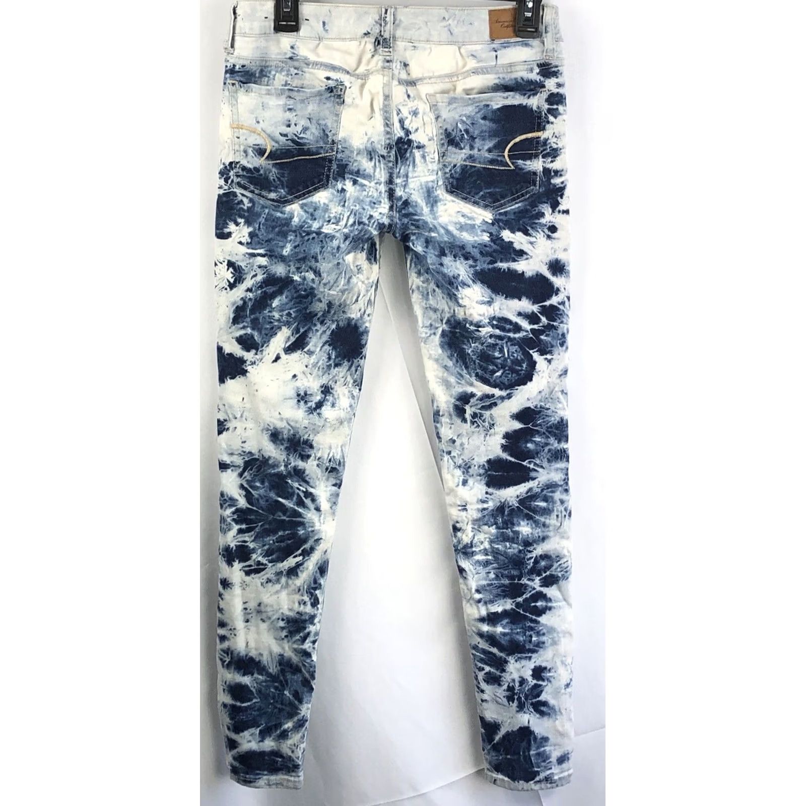 American Eagle Outfitters American Eagle Jegging Blue Jeans 8 Acid Wash 29" Waist Low Rise Denim 29" In Womens Size 29" - 2 Thumbnail