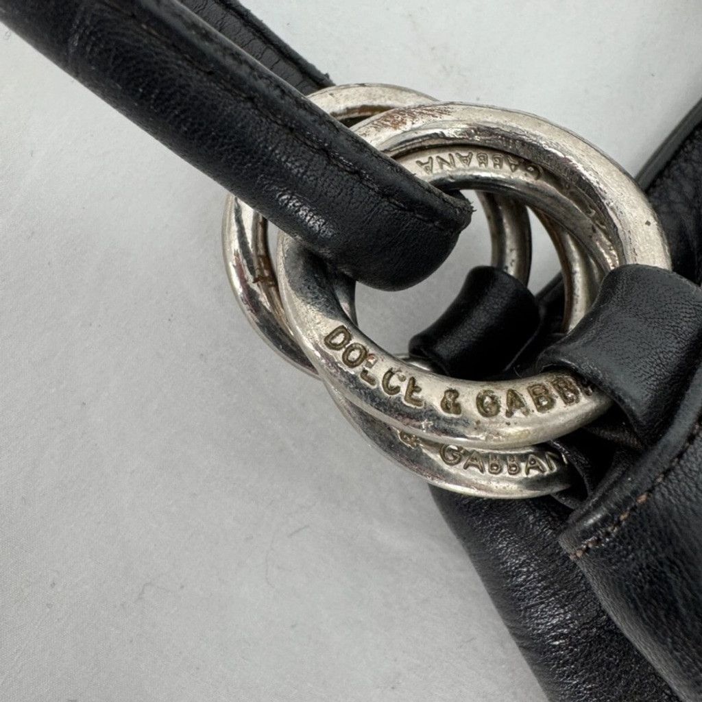 Dolce & Gabbana Dolce & Gabbana Black Leather Shoulder Bag Size ONE SIZE - 5 Thumbnail