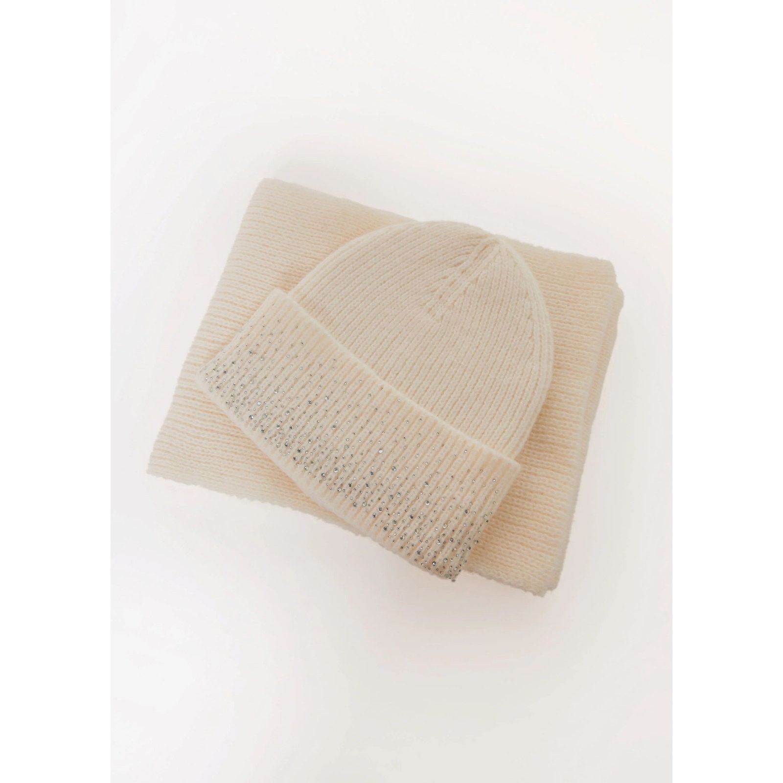 Other NEW Crystal Embellished Soft Rib Knit Hat & Scarf Gift Set Size ONE SIZE - 5 Thumbnail