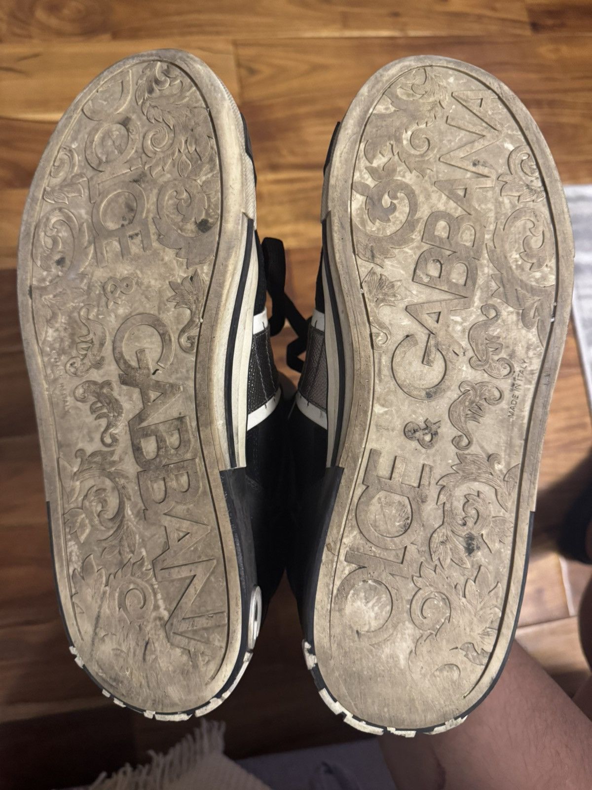 Dolce & Gabbana Calfskin 2.Zero Custom High-Top Sneakers in Black Size US 10 / EU 43 - 7 Thumbnail