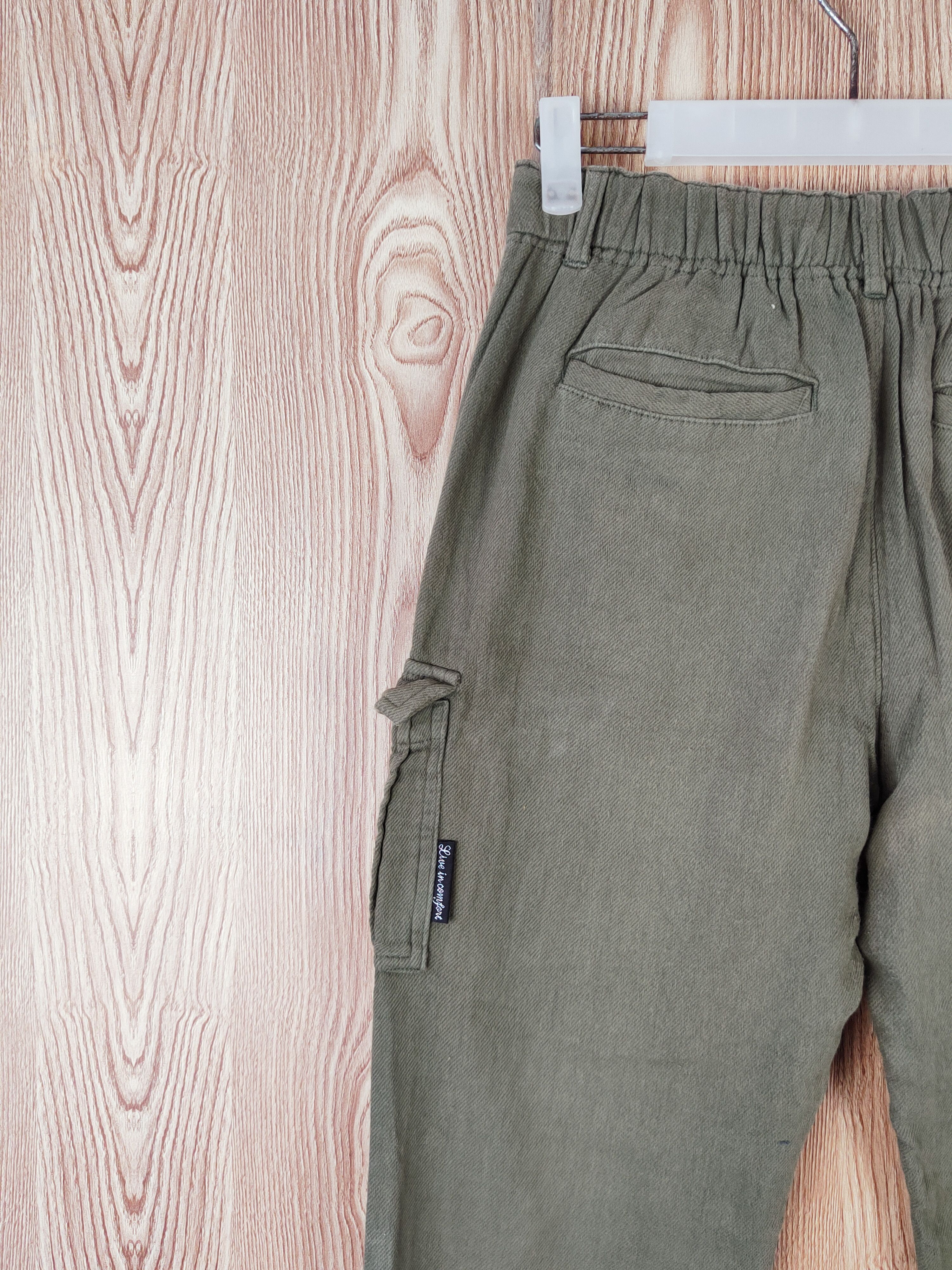 Japanese Brand Live in Comfort Green Multipocket Cargo Pants #W445 Size US 27 - 9 Thumbnail