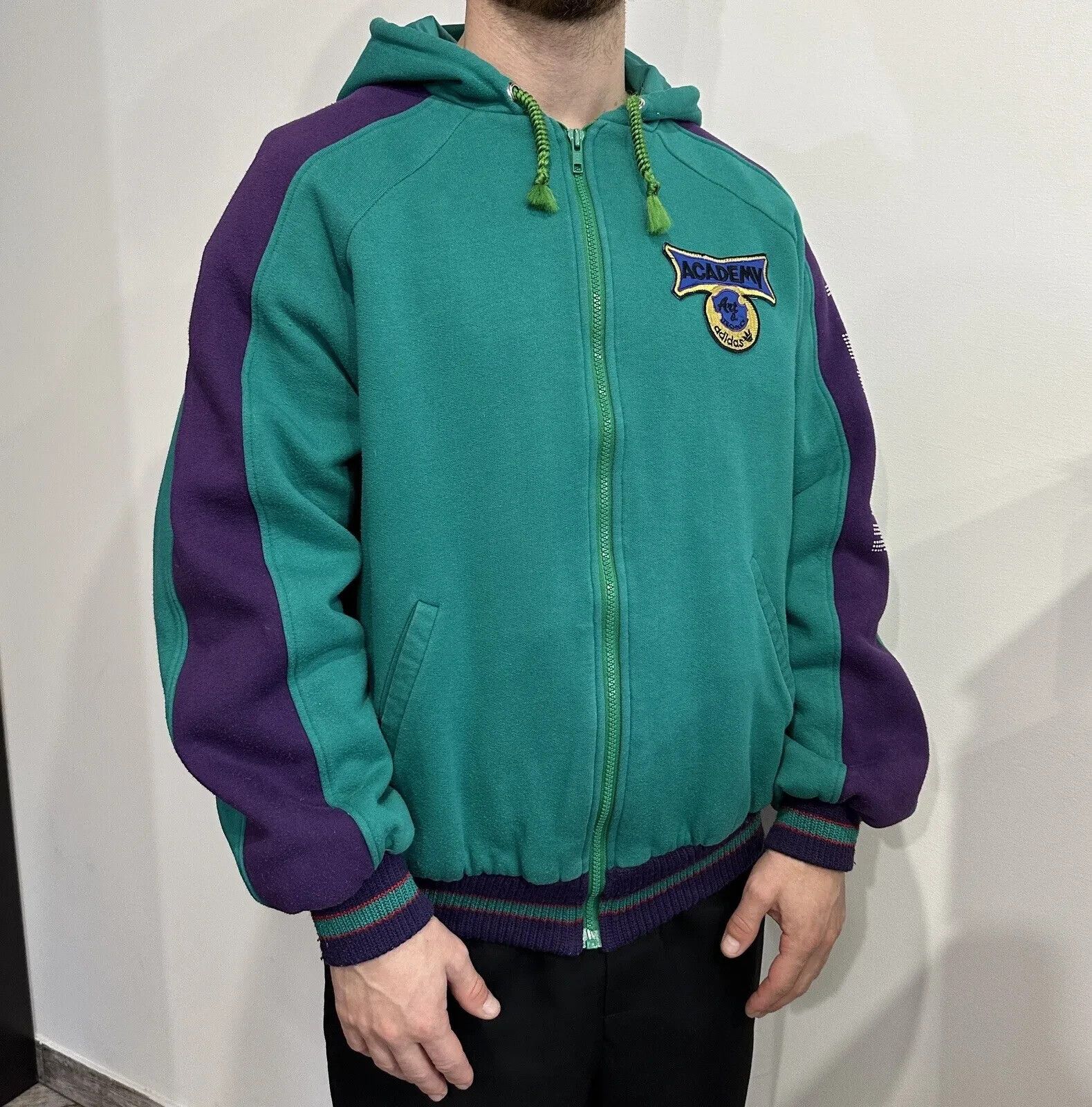 Adidas VINTAGE 1980s 80s ADIDAS ACADEMY DIVISION VENTEX JACKET Size US L / EU 52-54 / 3 - 5 Thumbnail