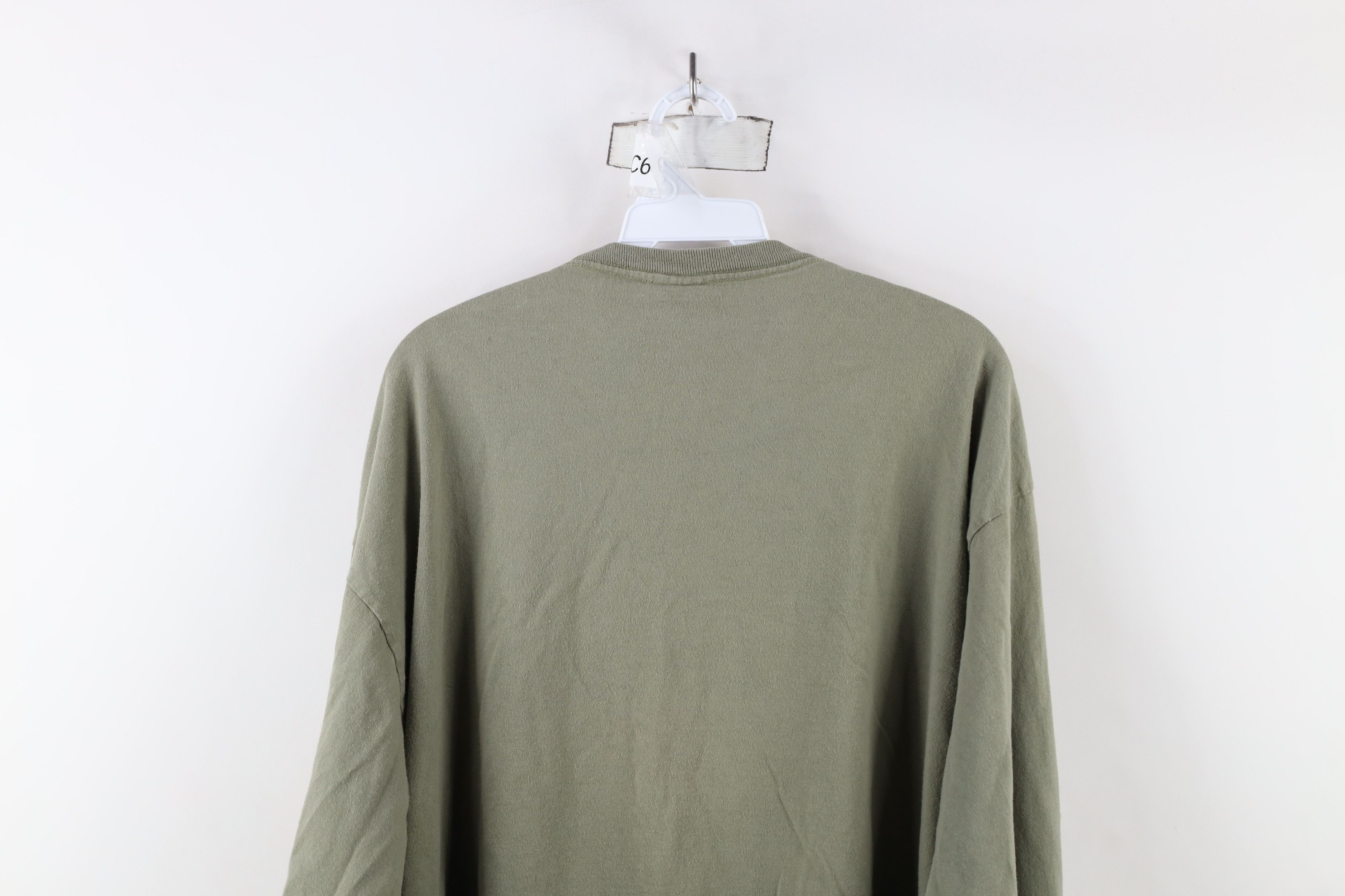 Vintage Vintage 90s Streetwear Long Sleeve T-Shirt Army Green Cotton Size US XL / EU 56 / 4 - 9 Thumbnail