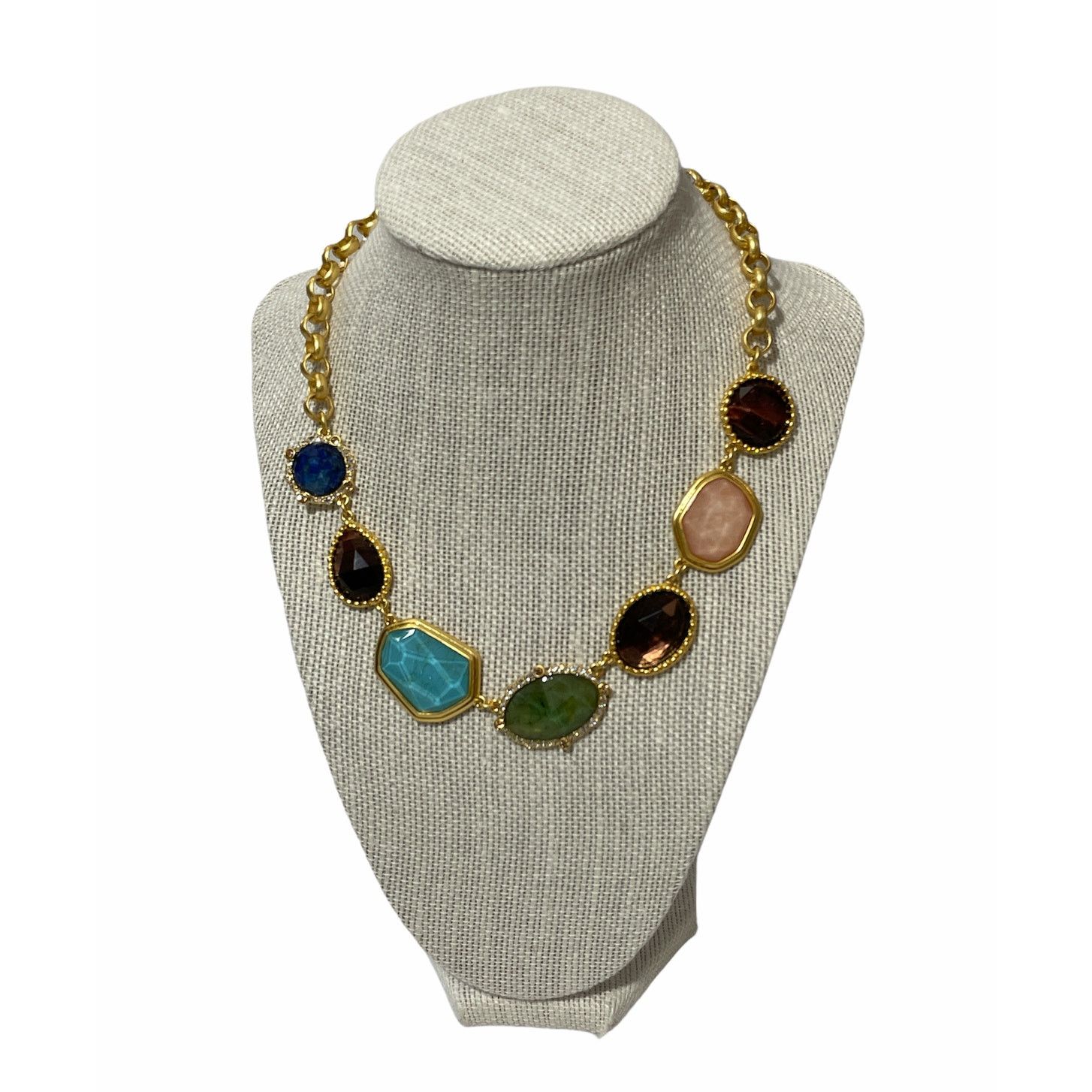 Kate Spade Kate Spade Gold Multi Color Stone Statement Necklace $148 Size ONE SIZE - 1 Thumbnail