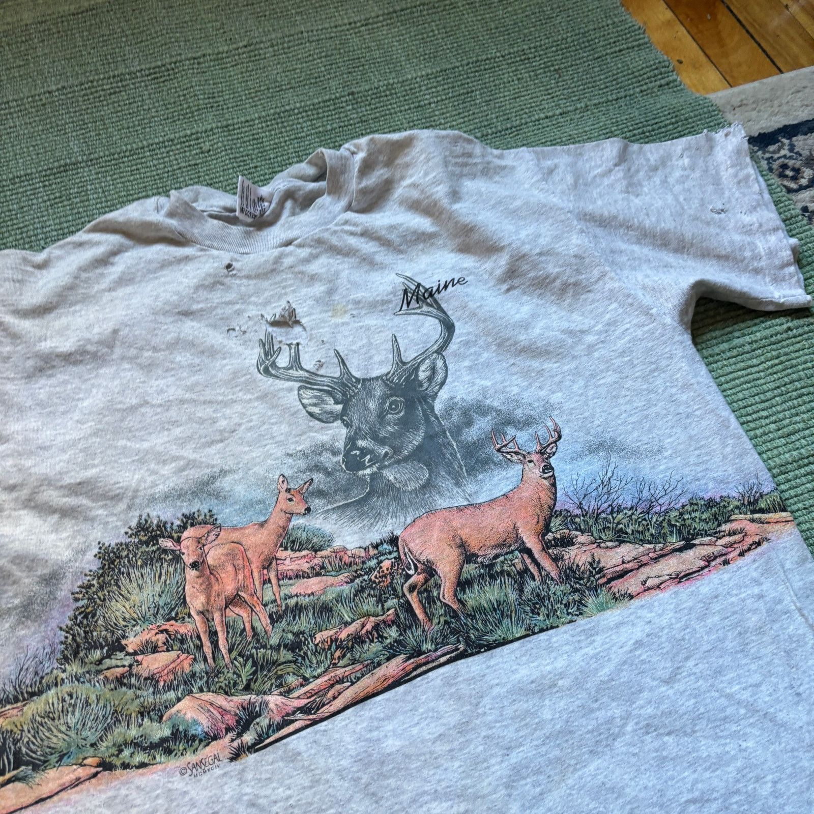 Anvil × Vintage Vintage wrap around print nature tee shirt 1990s distressed Size US XL / EU 56 / 4 - 8 Thumbnail